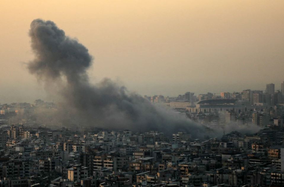Smoke rises from the site of an Israeli airstrike that targeted a neighbourhood in Beirut’s southern suburbs. Photo / AFP