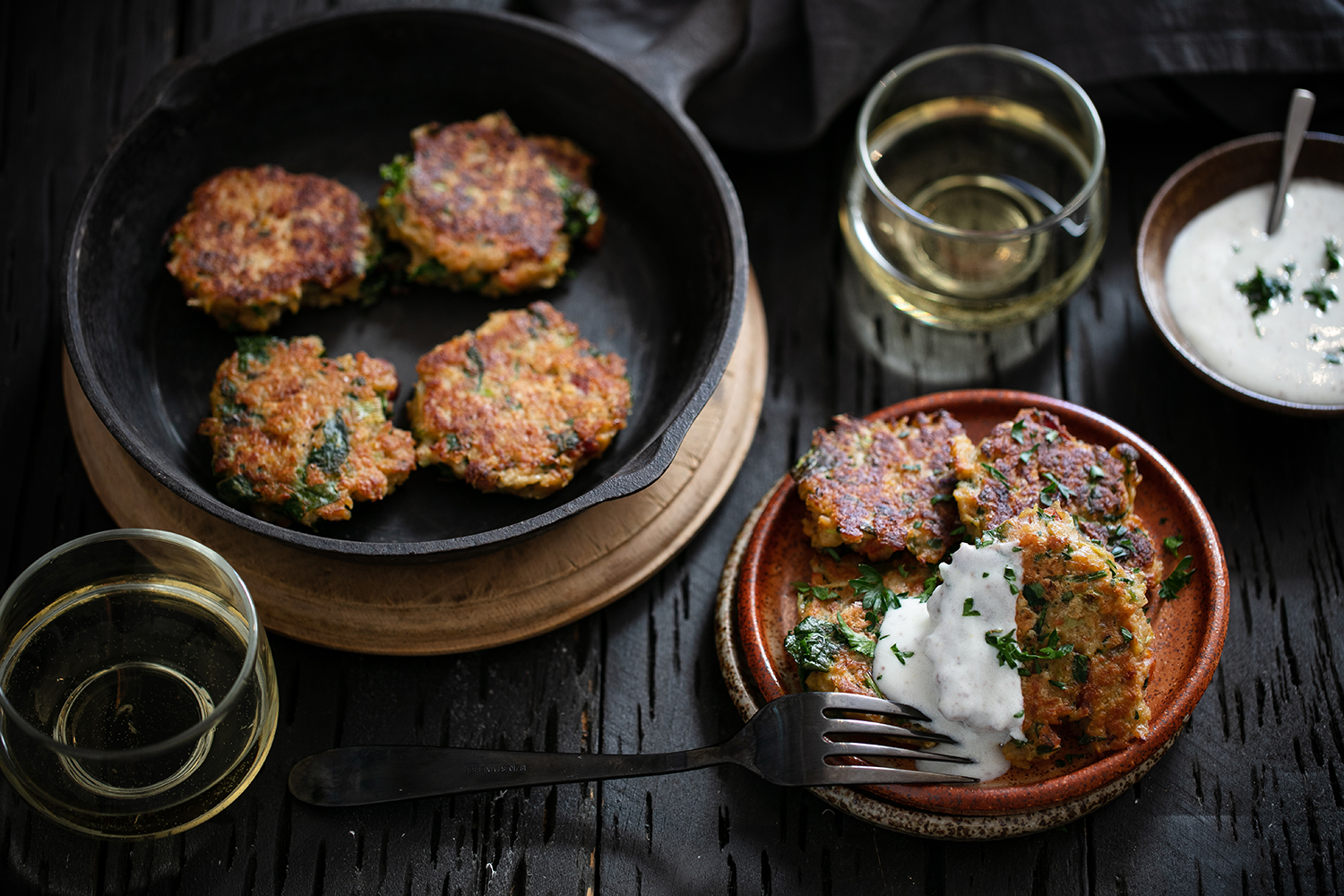 Breakfast, lunch, dinner — fritters work at any time of the day. Photo / Babiche Martens