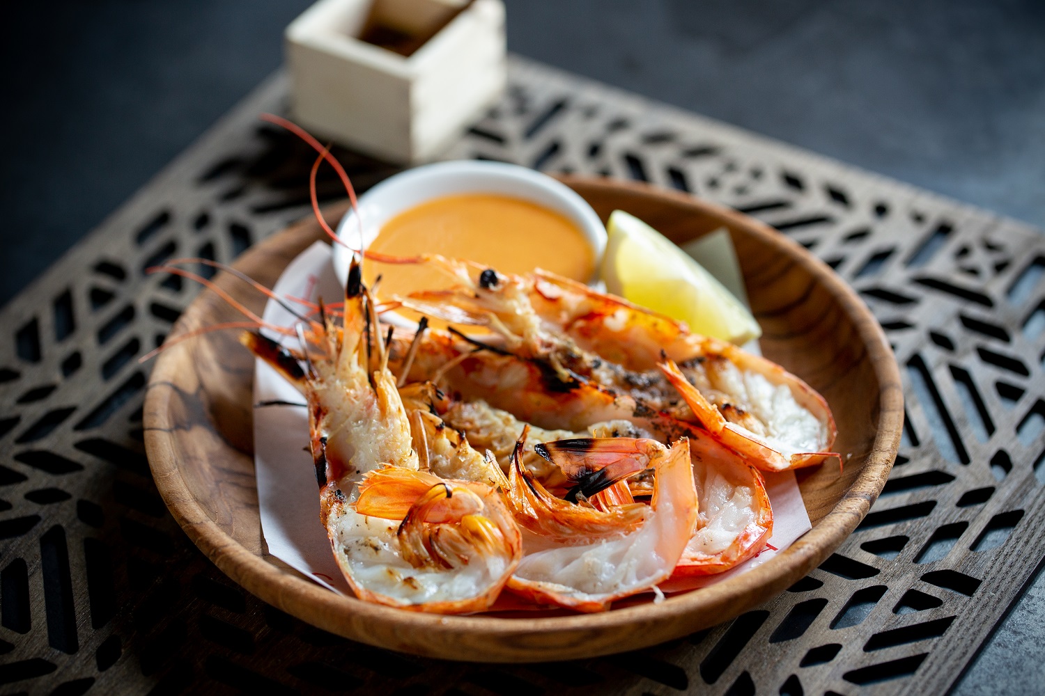 Argentinian prawn skewers. Photo / Babiche Martens