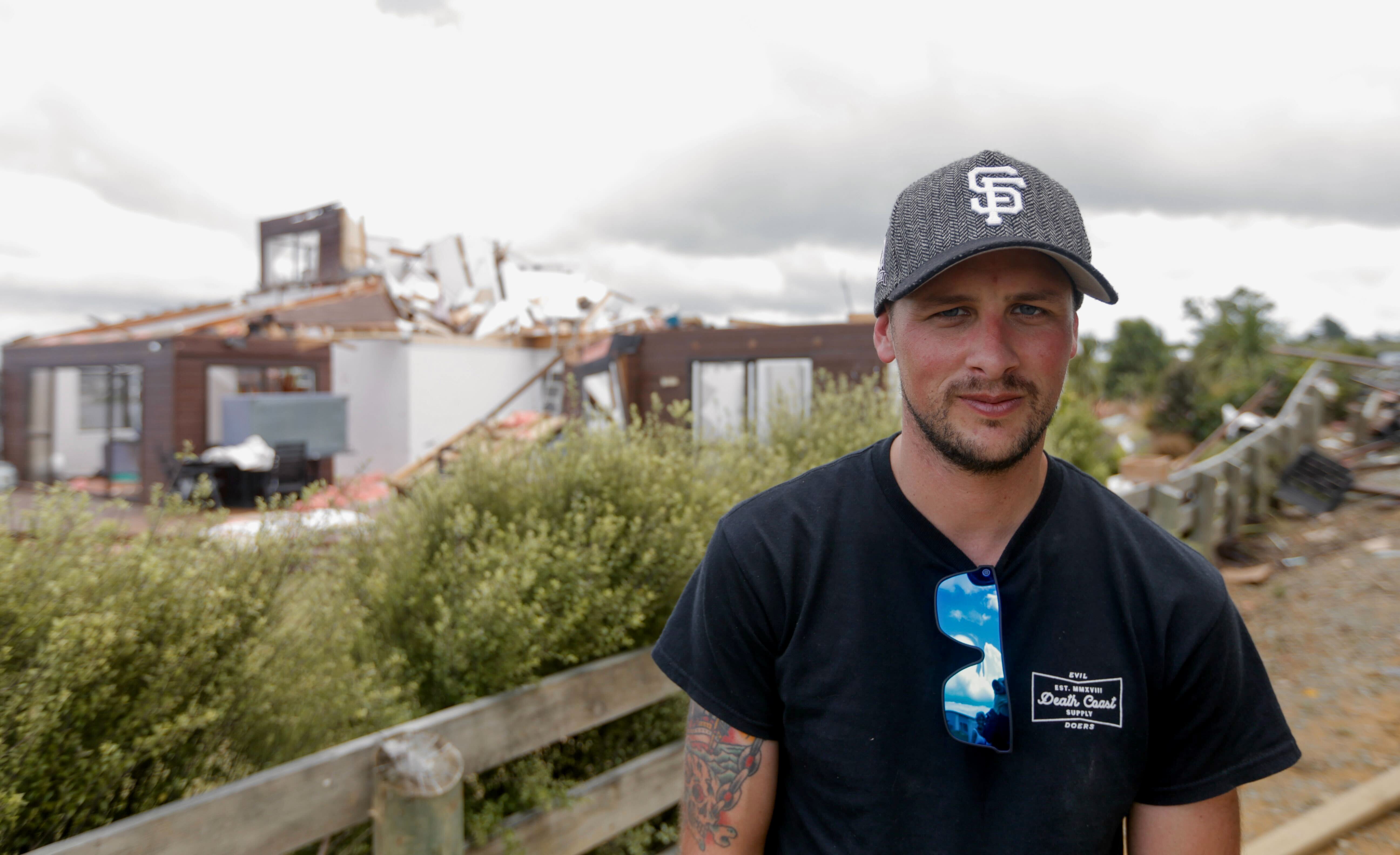 Nick Beerthoud and his wife sheltered in their wardrobe as the tornado tore their house apart. Photo / Alex Burton