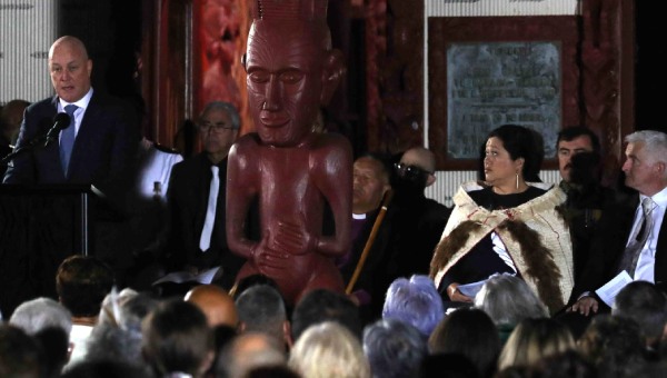 Prime Minister Christopher Luxon at last year's Dawn Service at Waitangi. Photo / Michael Cunningham