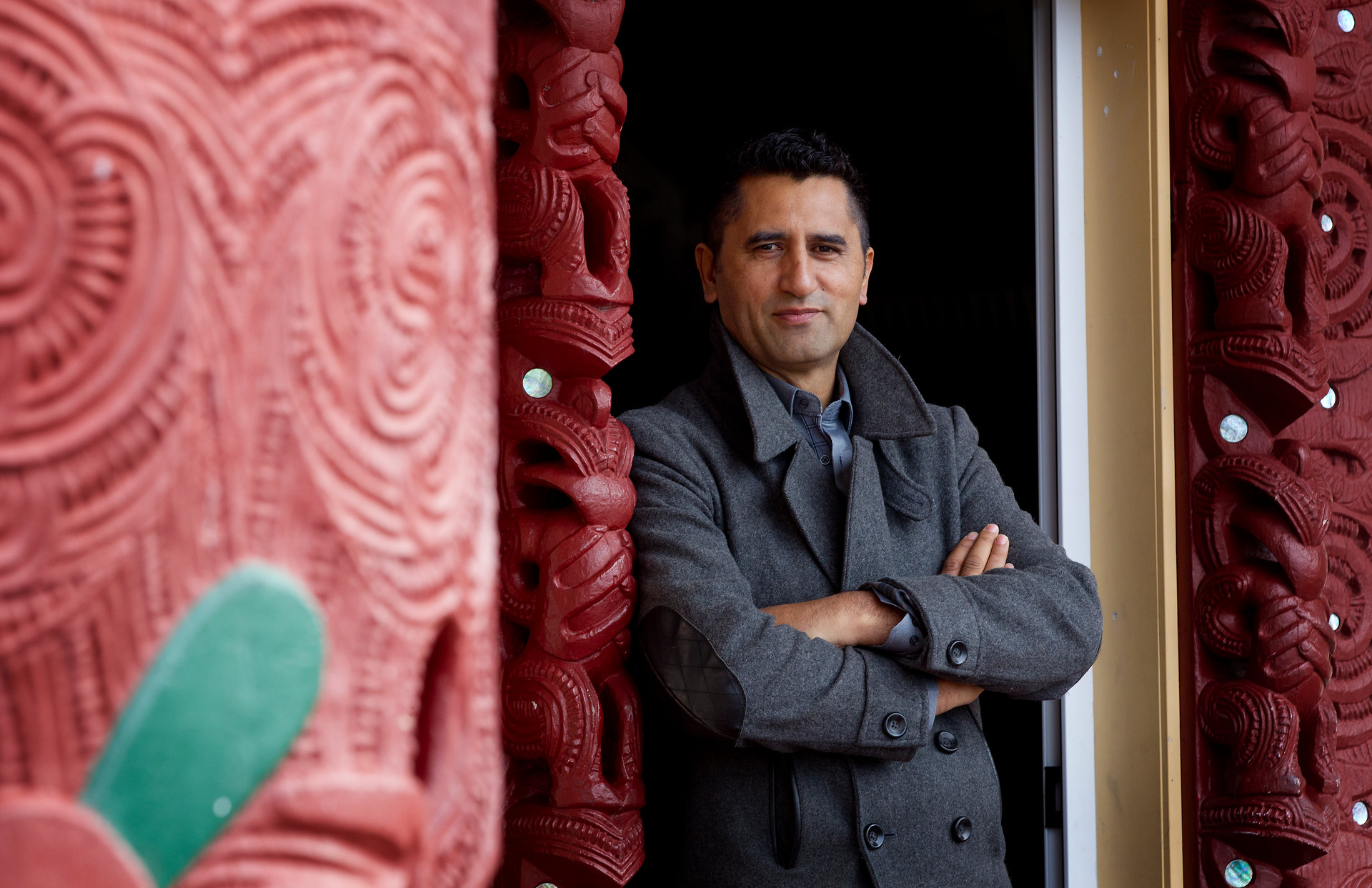 Actor Cliff Curtis photographed at his family marae, Tapuaekura a Hatupatu, on the edge of Lake Rotoiti. Photo / File