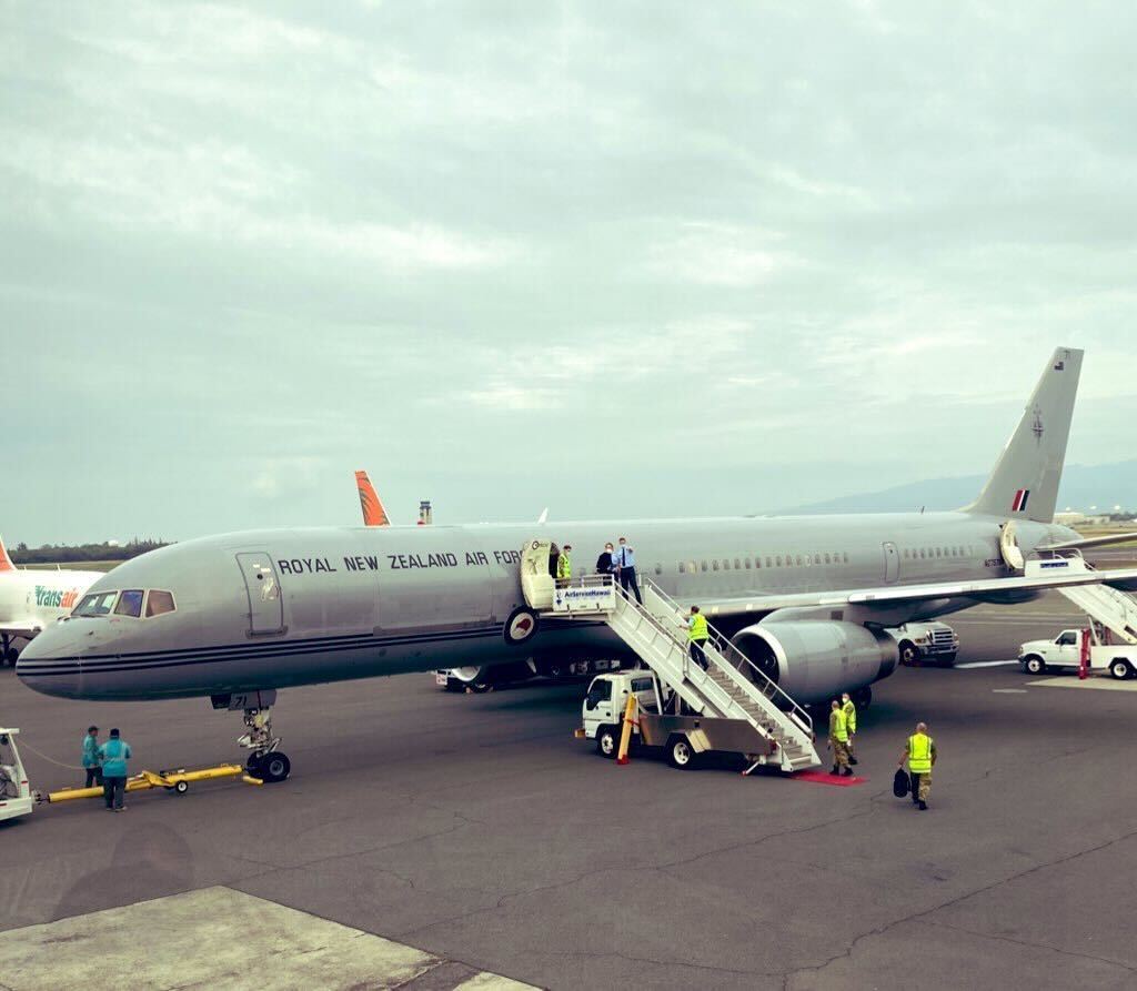 Bad Betty: The RNZAF Boeing that has broken down in Washington. Photo / Jason Walls