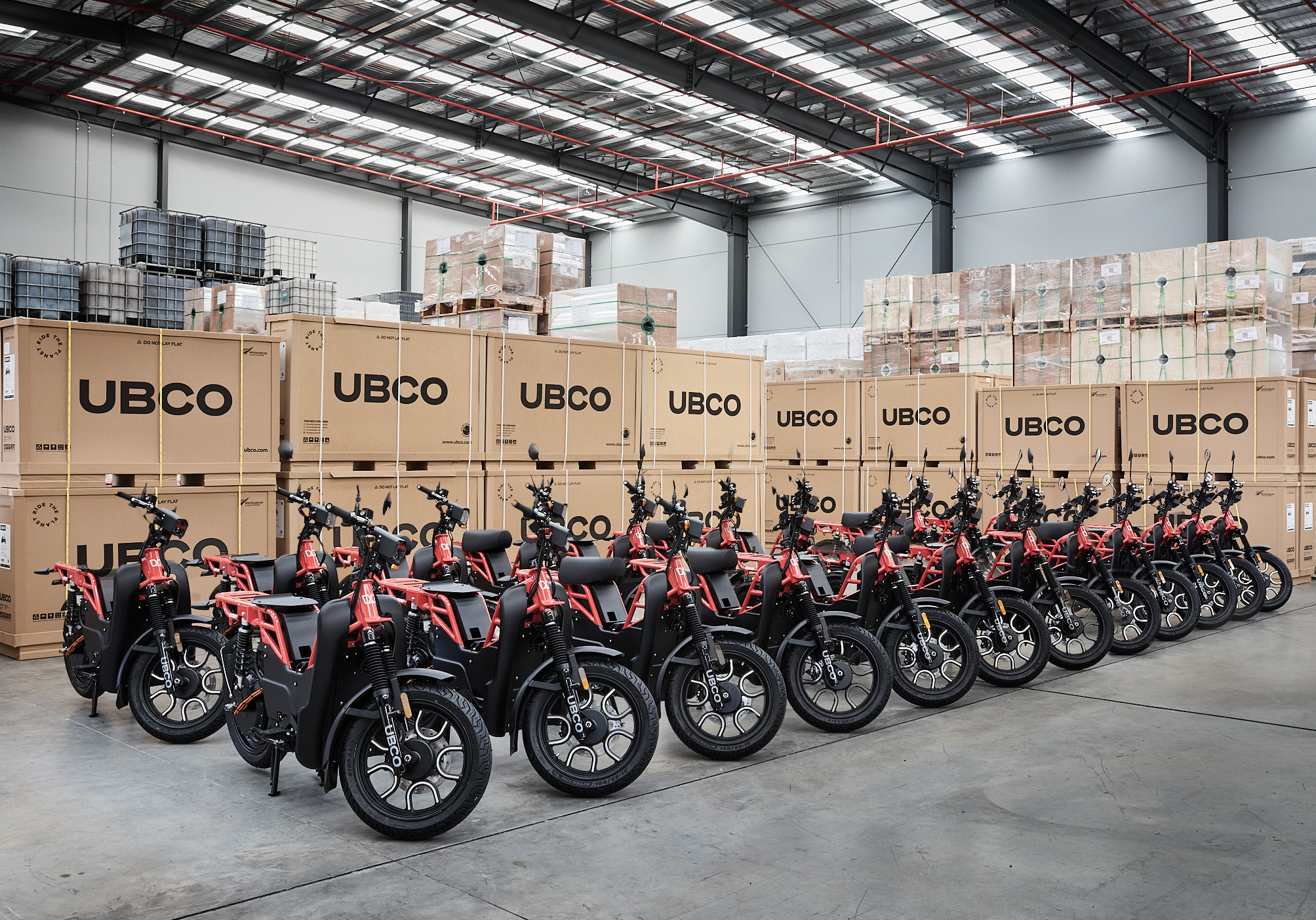 Some of the 175 Ubco bike bought by Australia Post. The firm, founded in 2015, had sold around 6000 bikes over its lifetime.