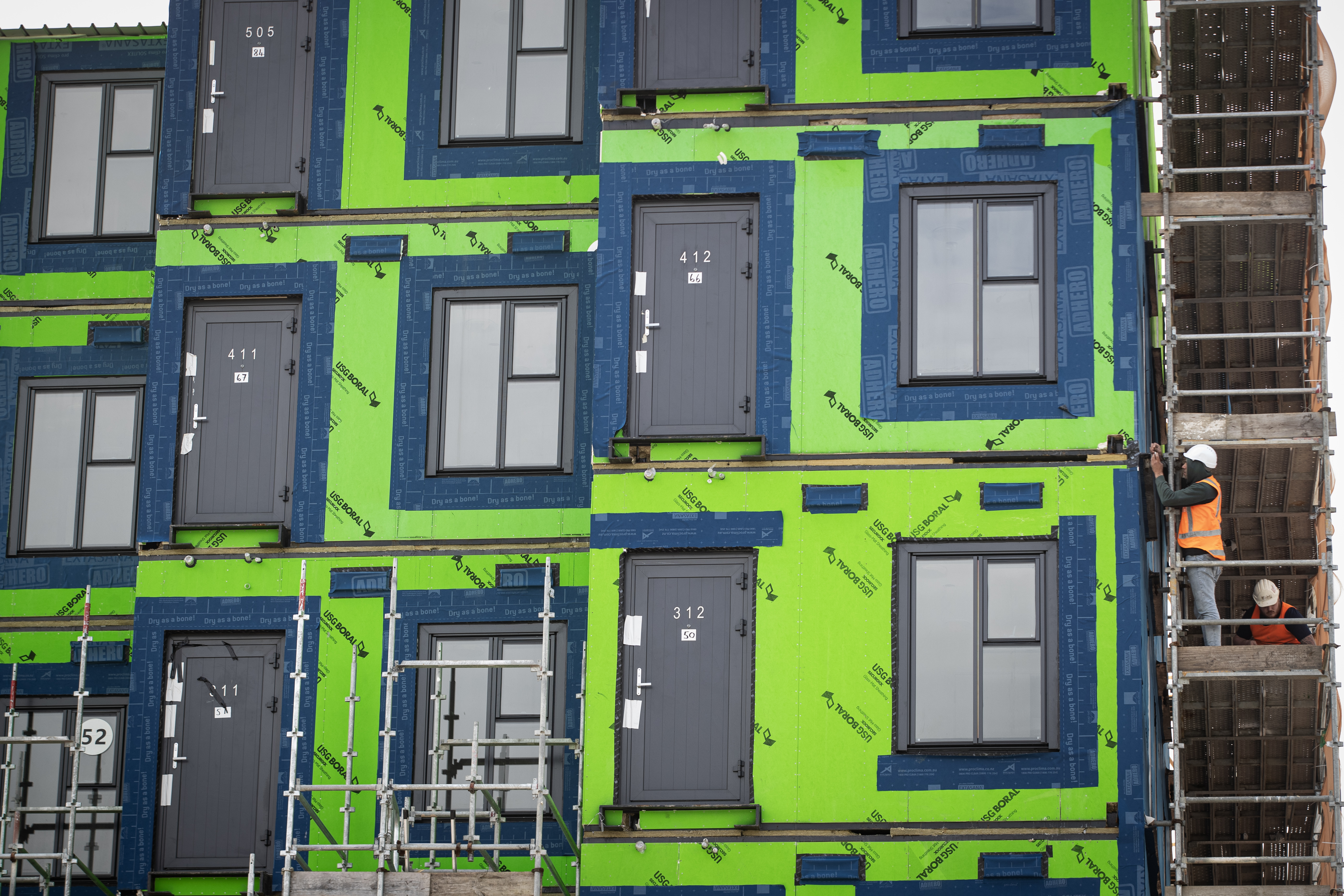 Bright green: USG Boral material on the exterior makes the project eye-catching. Photo / Jason Oxenham