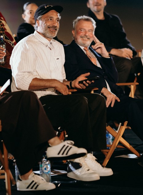Hunt for the Wilderpeople director Taika Waititi (left) and actor Sir Sam Neill at the 10th anniversary celebration of the film. Photo / Hope Patterson