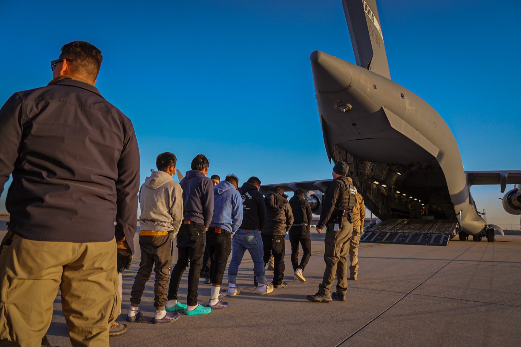 The White House said immigration agents have arrested 538 undocumented immigrants with criminal records and deported “hundreds” more. Photo / Karoline Leavitt via X