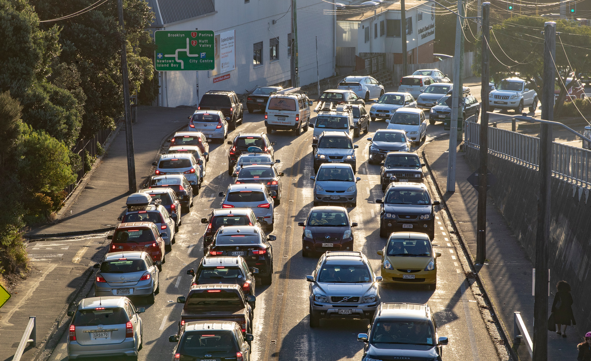 Traffic congestion on State Highway 1 between the Basin Reserve and Mt Victoria Tunnel. Photo / Mark Mitchell