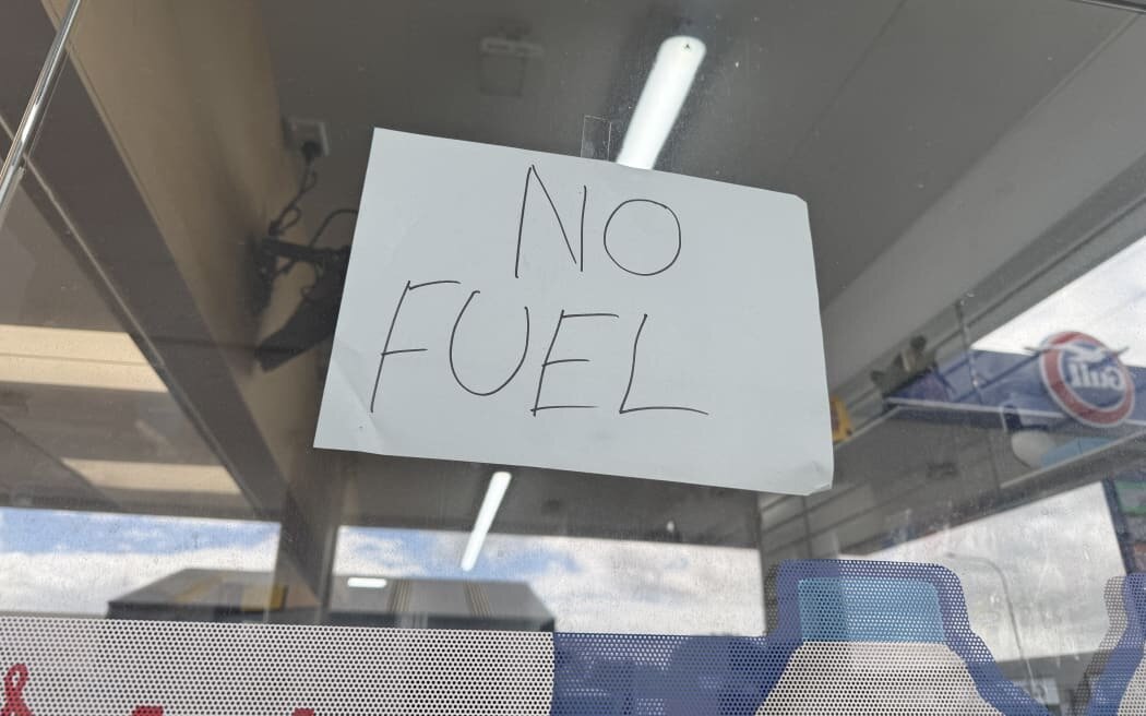 Signage at a Gull station in Auckland. Photo / RNZ, Pretoria Gordon