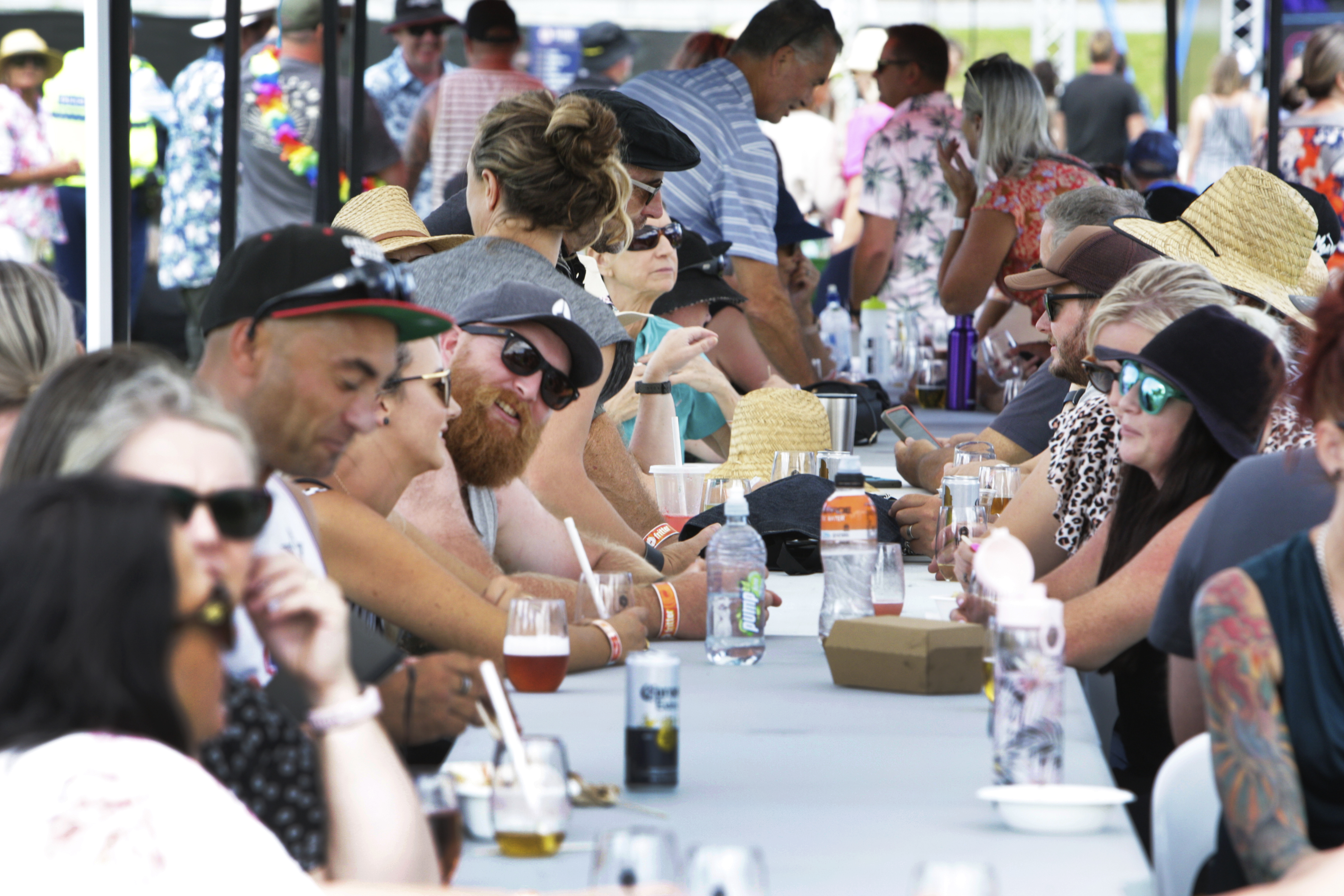 Shaded tables gave some respite from the sun. Photo / Tania Whyte