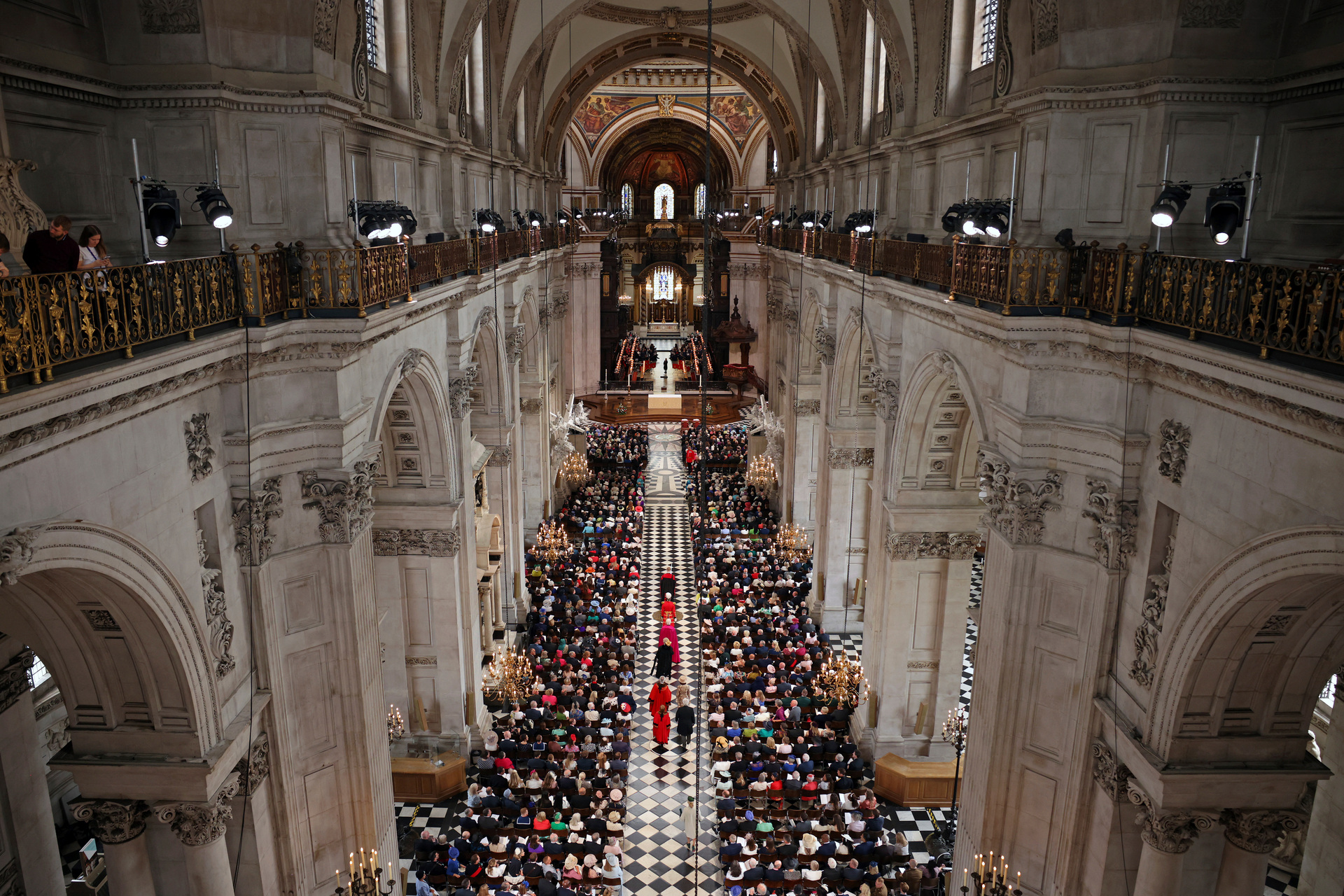 A general view ahead of a service of thanksgiving for the reign of Queen Elizabeth II at St Paul's Cathedral in London. Photo / AP