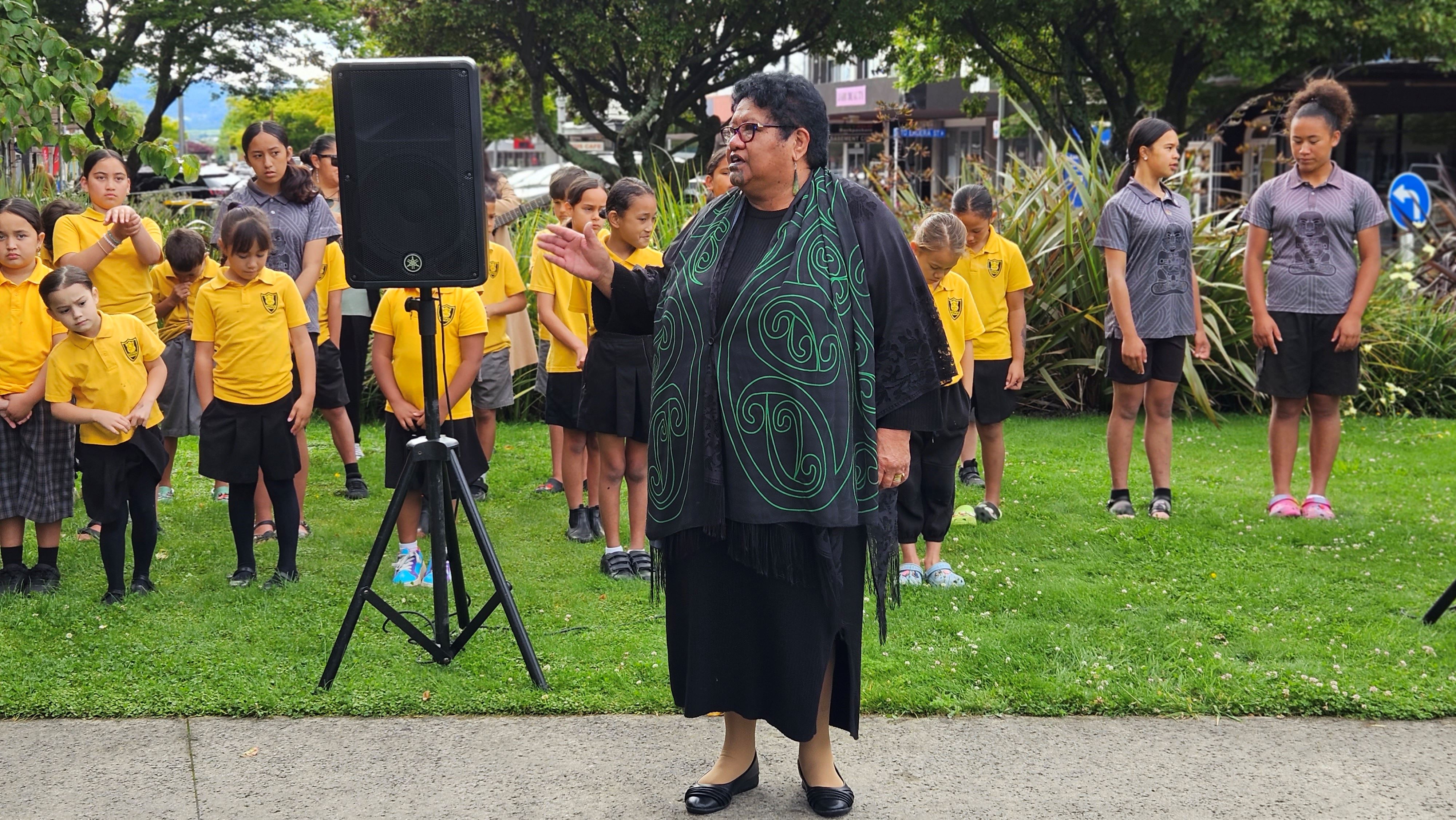 Rotorua and Waiariki Māori Wardens chairperson Tangihaere Gloria HariHari-Hughes at the Rotorua Inner-City Community Safety Hub opening.