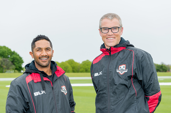 Dion Ebrahim (L) and with Canterbury head coach Brendon Donkers. Photo / Getty