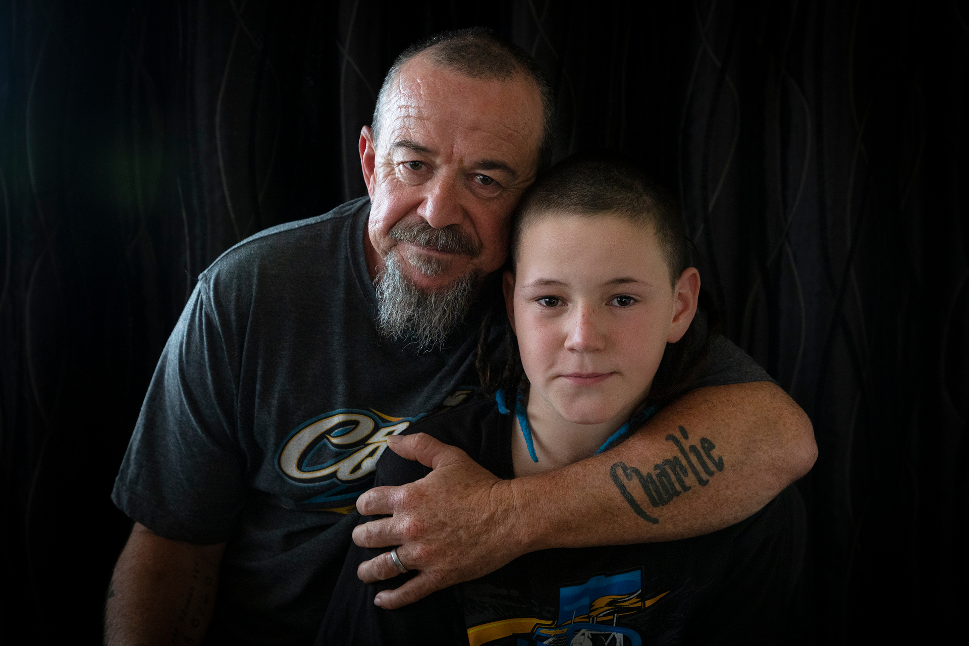 Glenn Ford and his 11-year-old son Charlie Ford, who has cystic fibrosis. Photo / Andrew Warner