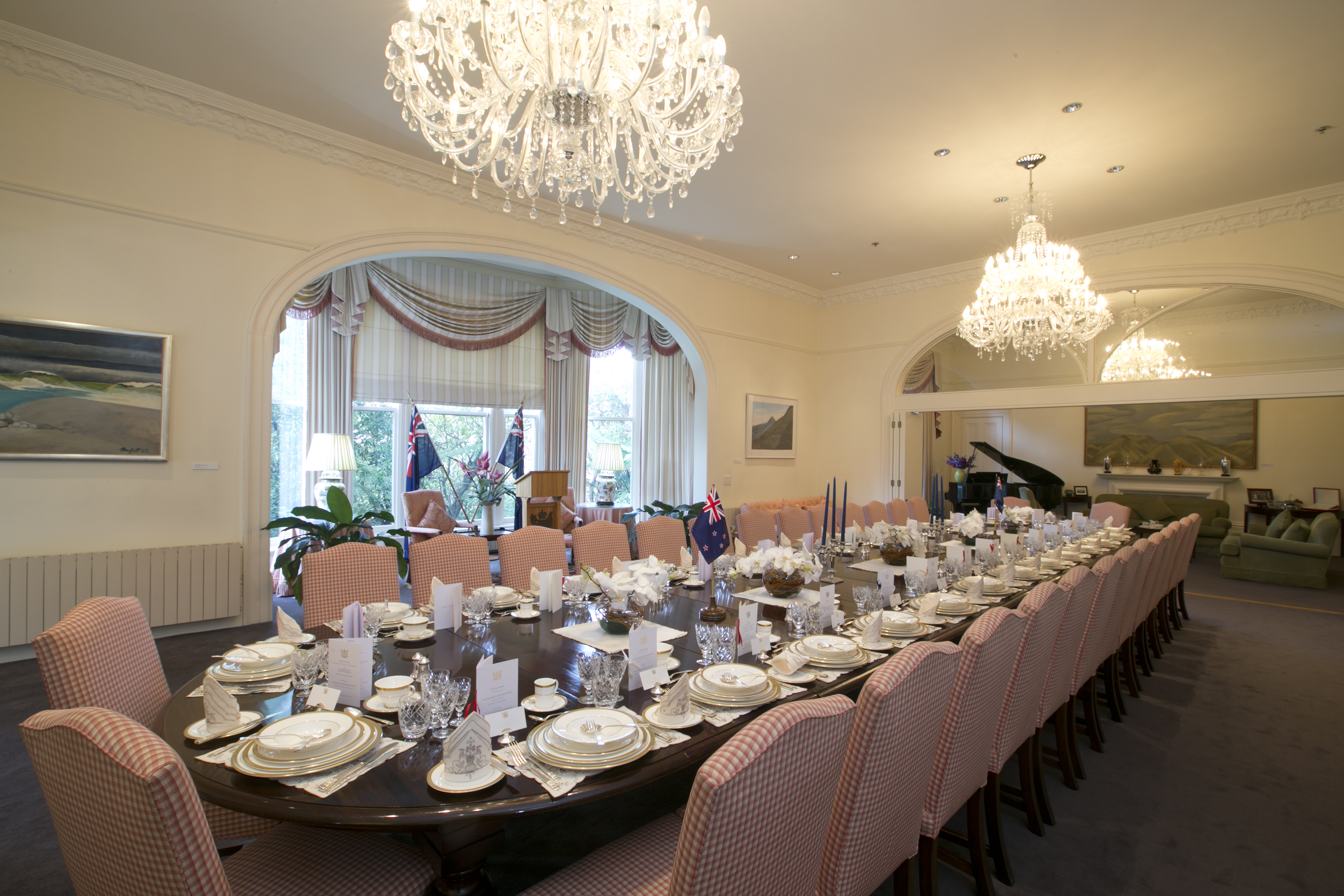 The ballroom/dining room at Premier House in Wellington. Photo / Mark Mitchell