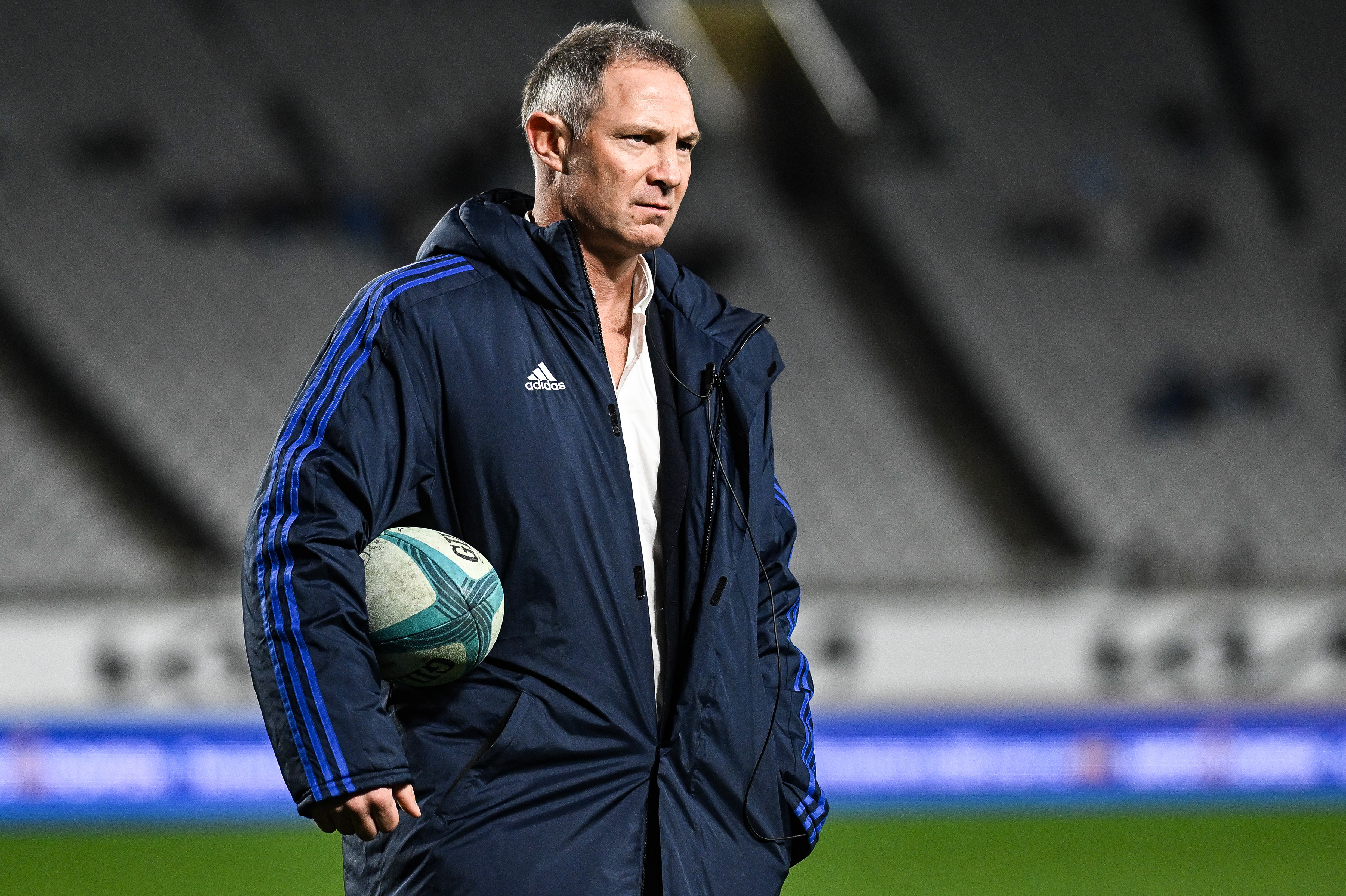 Leon MacDonald signed off as Blues head coach after five years following the side's semifinal exit to the Crusaders last night. Photo / Photosport