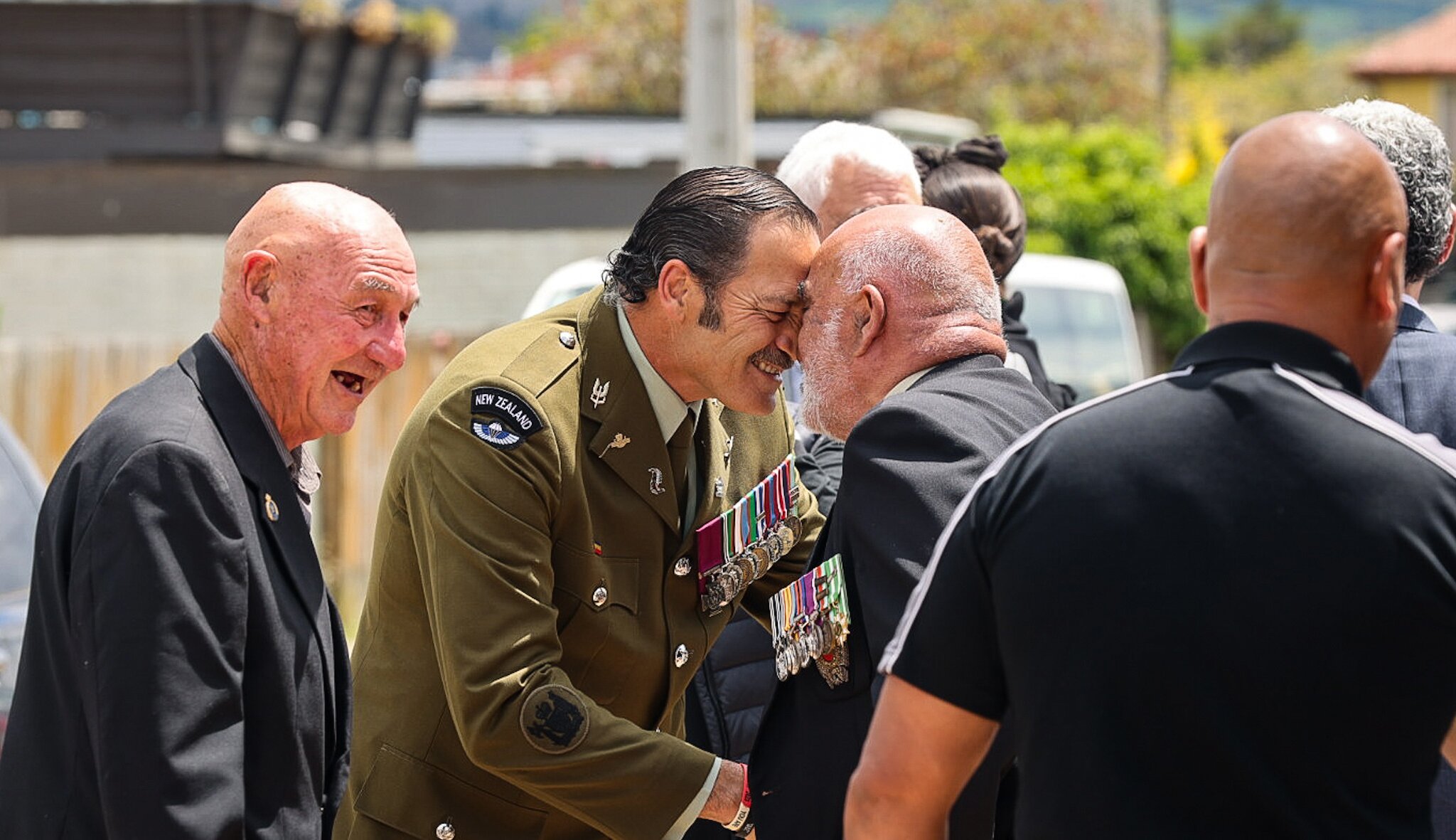 Willie Apiata VC arrives at the Tangi for Ta Robert ‘Bom’ Gillies at Tunohopu Marae, Ohinemutu. Photo / Andrew Warner