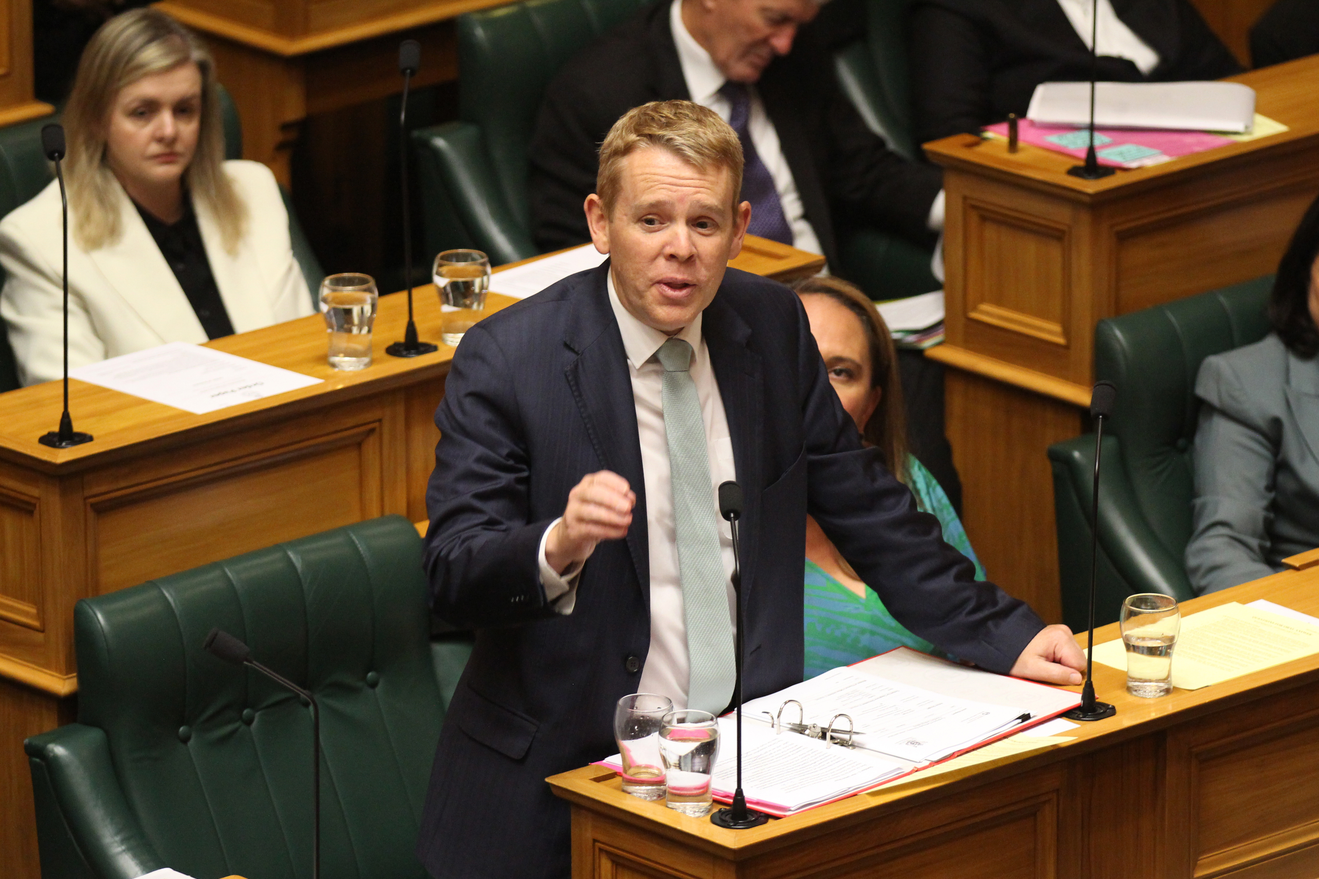 Prime Minister Chris Hipkins during his first Question Time. Photo / Jed Bradley