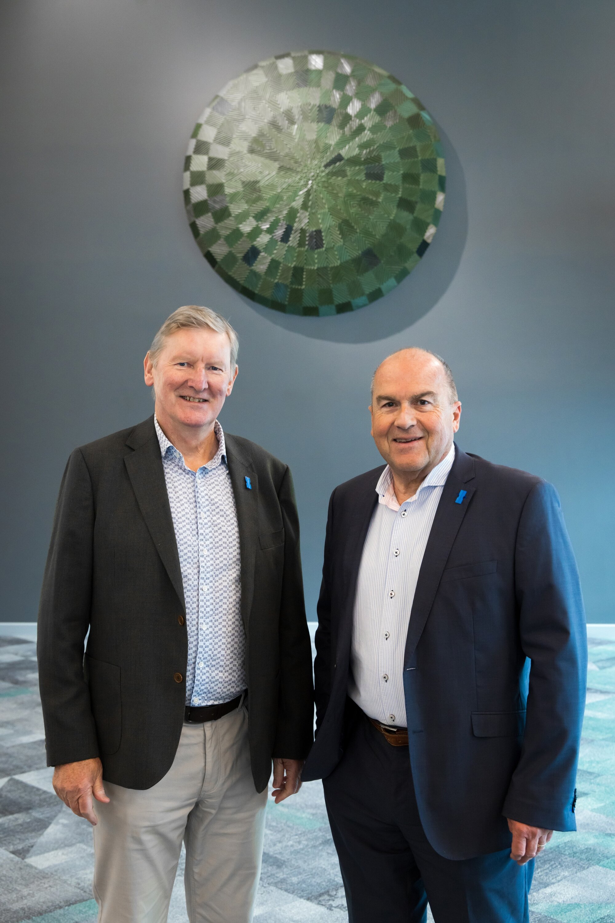 Waikato Regional Airport Ltd chief executive Mark Morgan (right) and board chairman Barry Harris. Photo / Stephen Barker 
