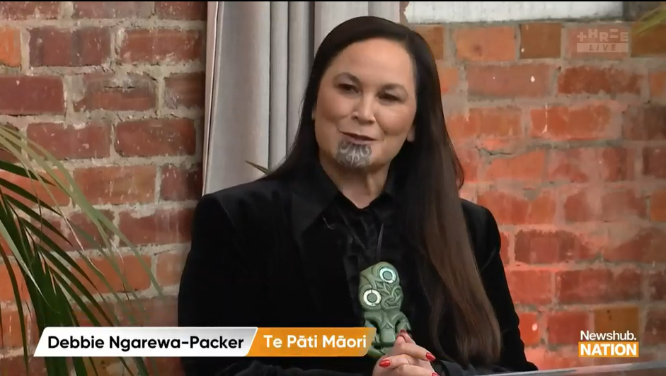 Debbie Ngarewa-Packer affirmed the value of Te Tiriti. Photo / Three