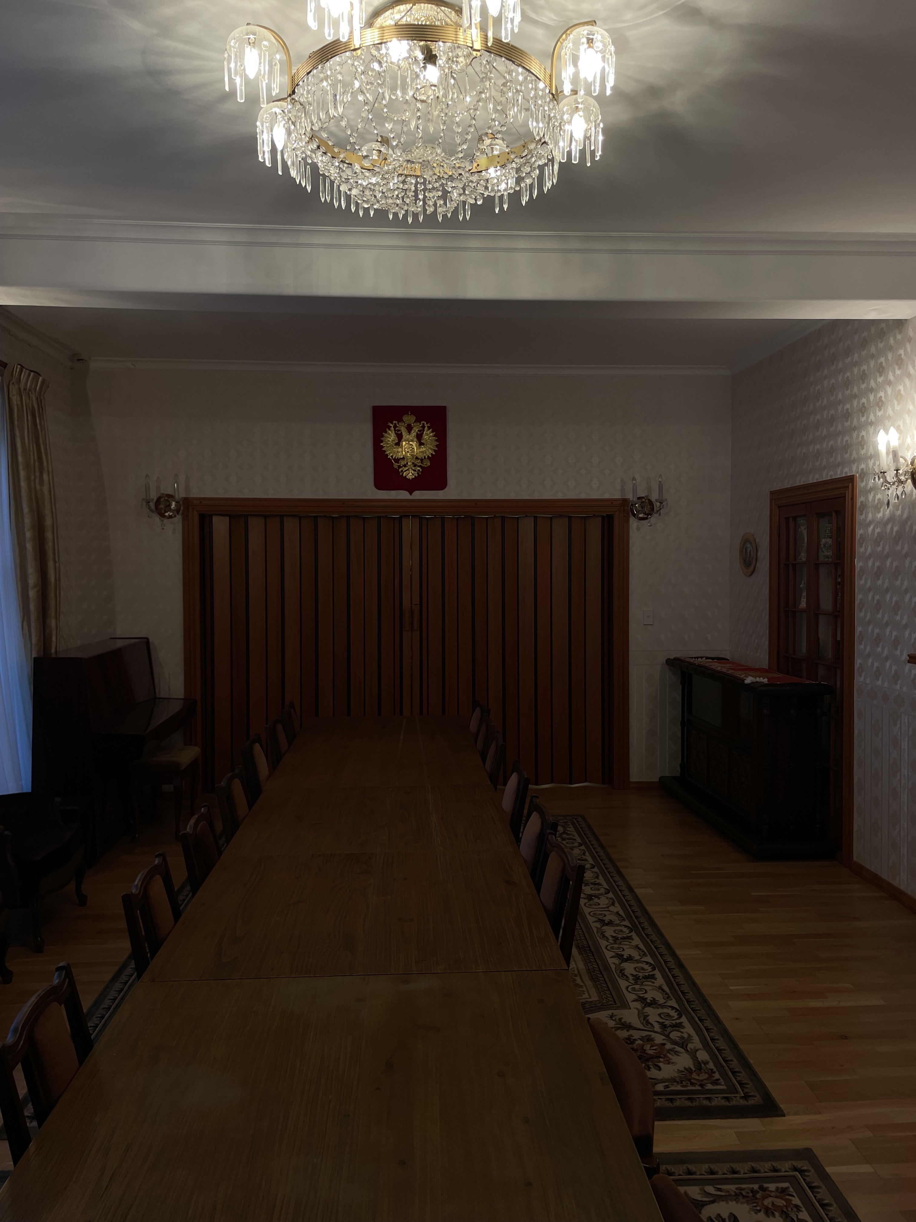 The dining room at the Russian Embassy, which has not hosted New Zealand politicians for some time. Photo / Thomas Coughlan