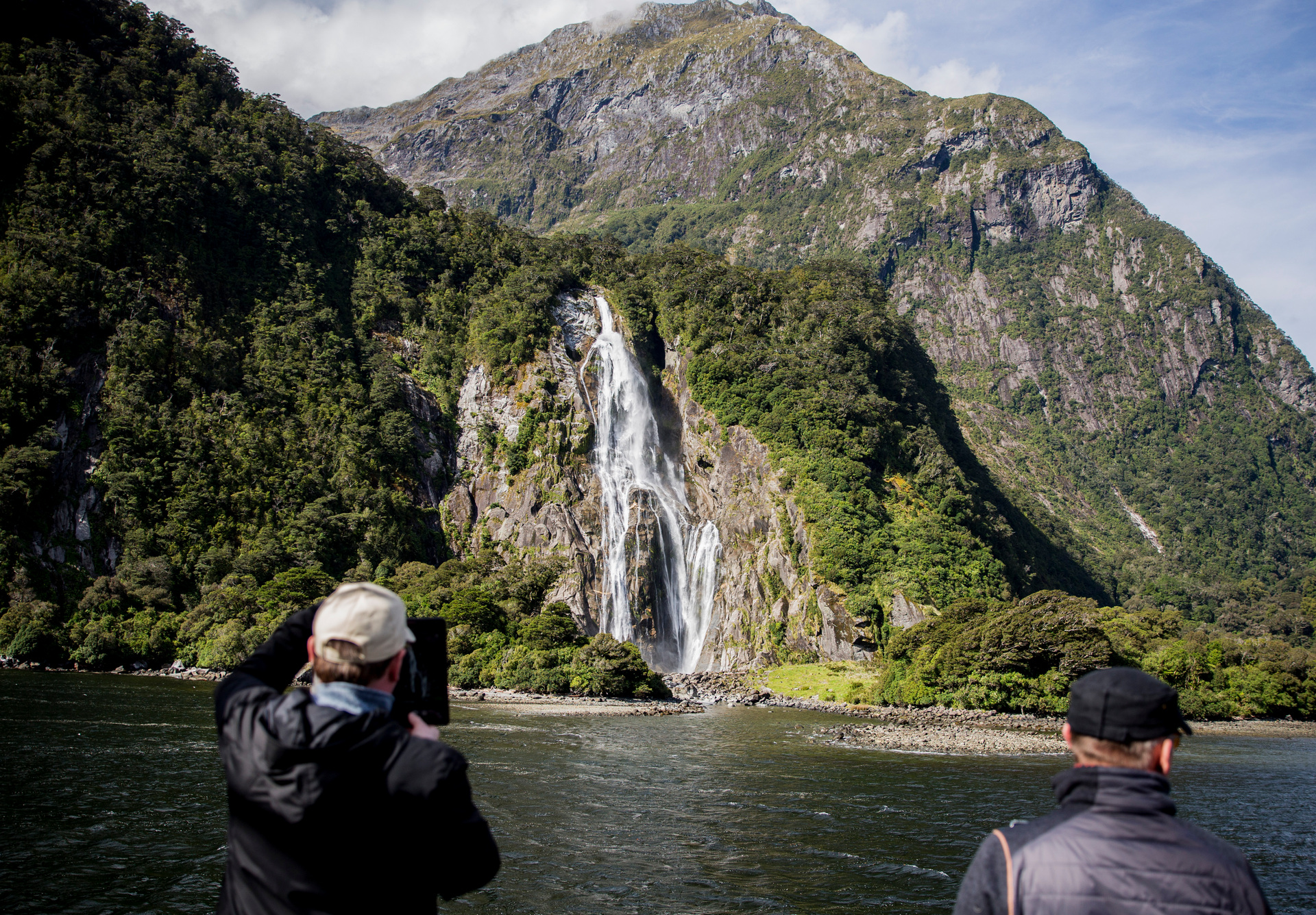 A cable car and walkway to a viewing platform at the top of Bowen Falls (pictured) is one proposal for enhancing the visitor experience in Milford Sound. Photo / Mike Scott