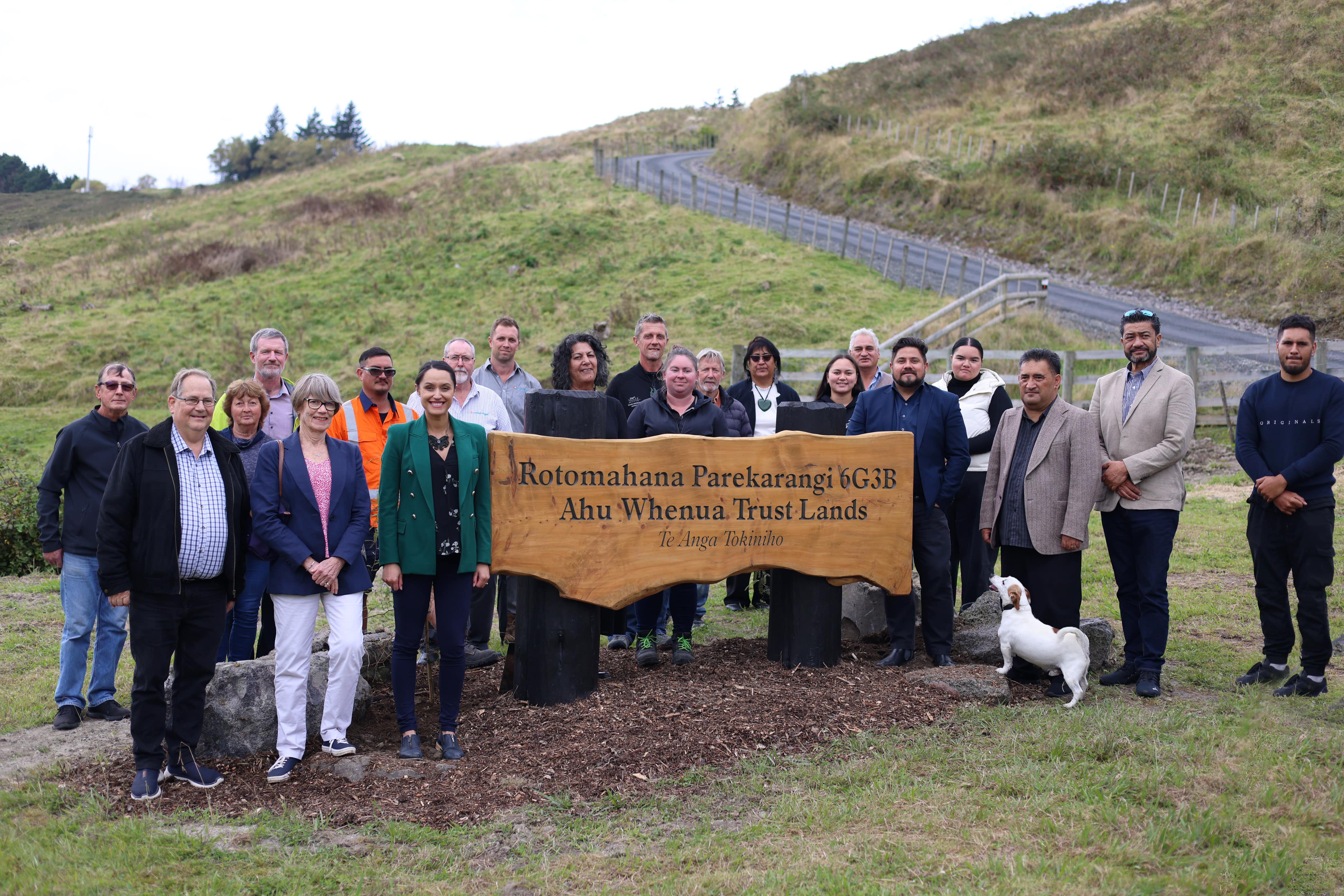 The Tarawera Sewerage Reticulation Scheme construction began in April, following a karakia. Photo / Supplied