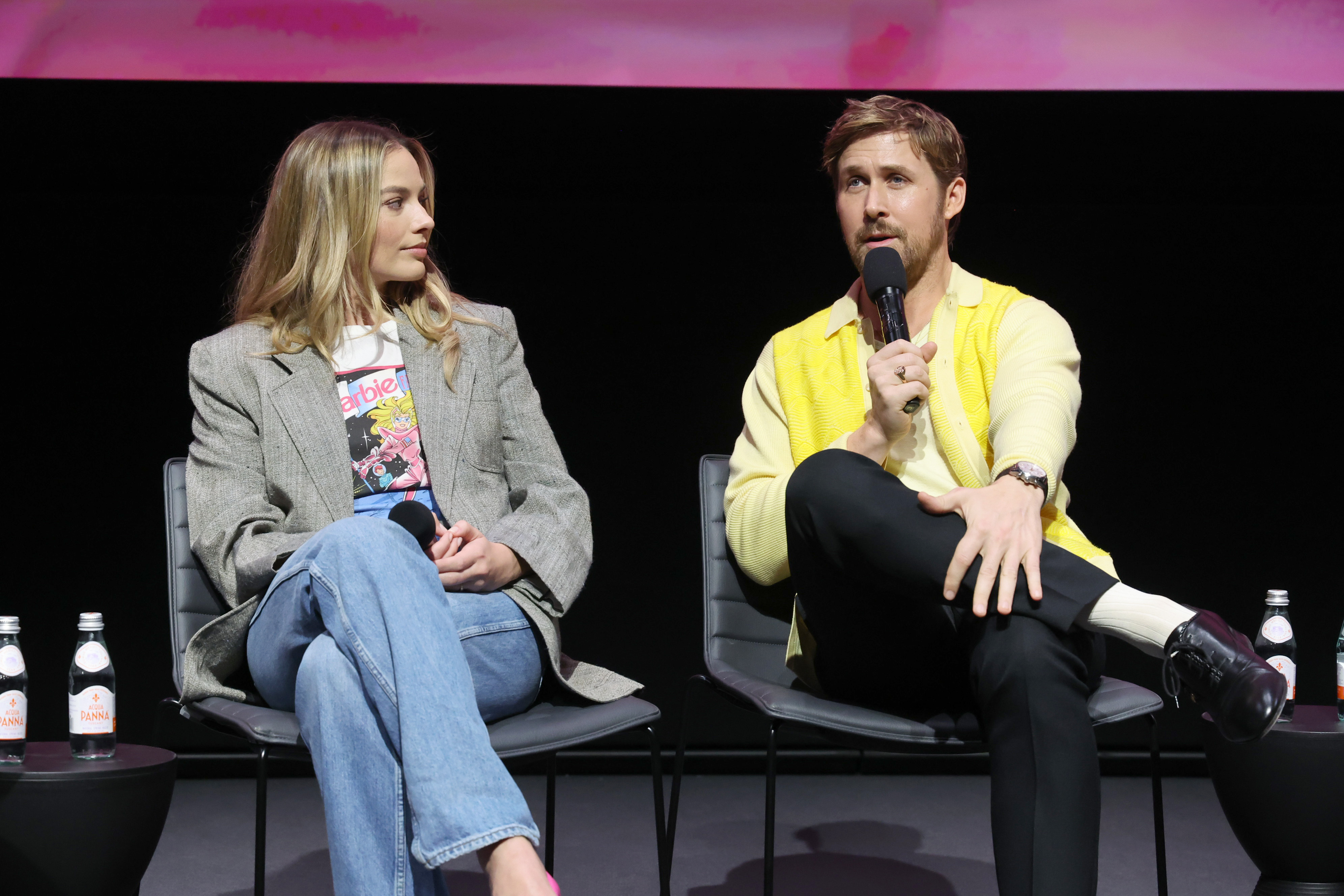 Margot Robbie and Ryan Gosling seen at Warner Bros' special screening of Barbie in Los Angeles at the Academy Museum days after news of the Oscar snub broke. Photo / Getty Images