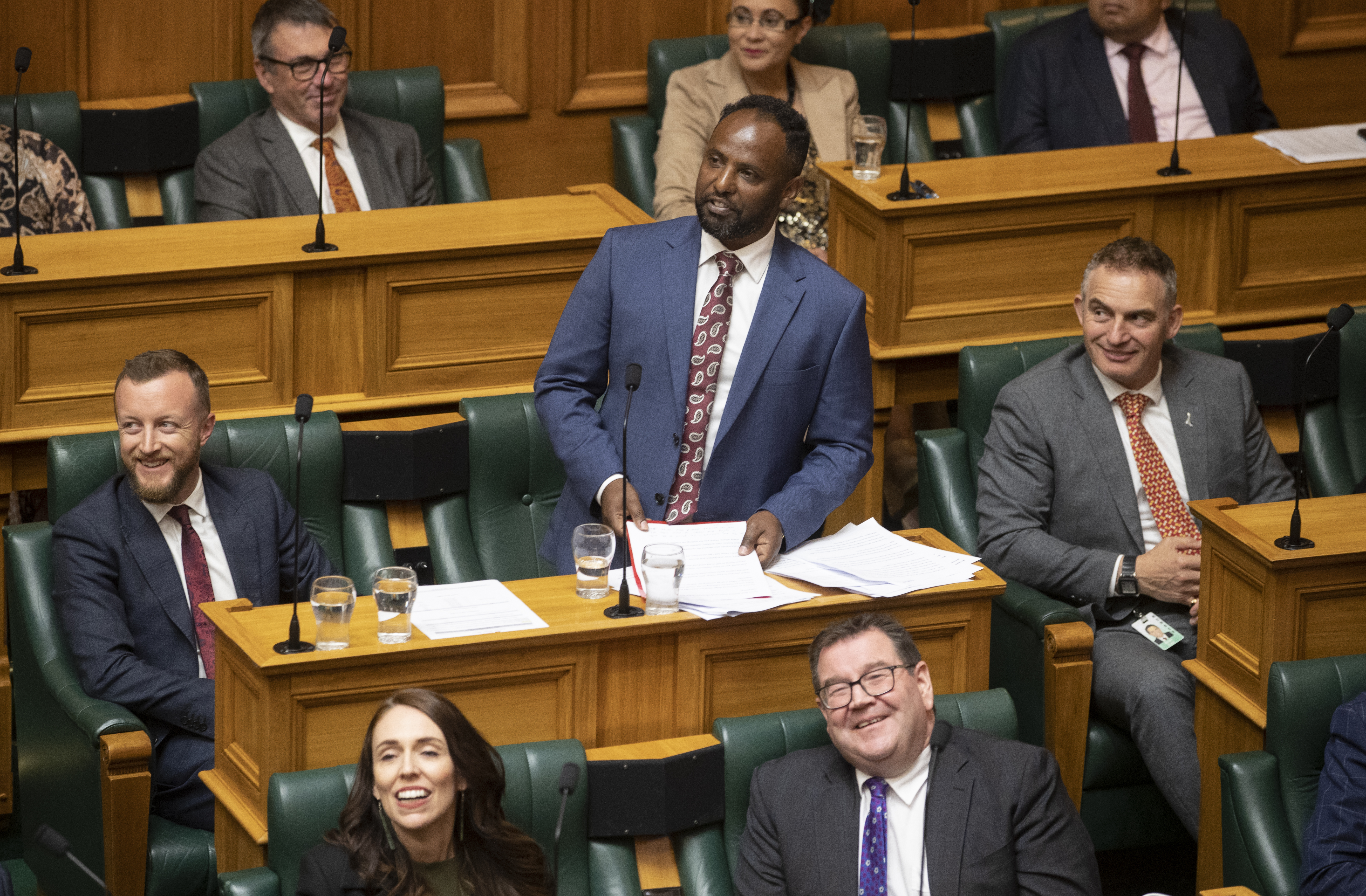 Labour Party list MP Ibrahim Omer during his maiden speech in Parliament. Photo / Mark Mitchell
