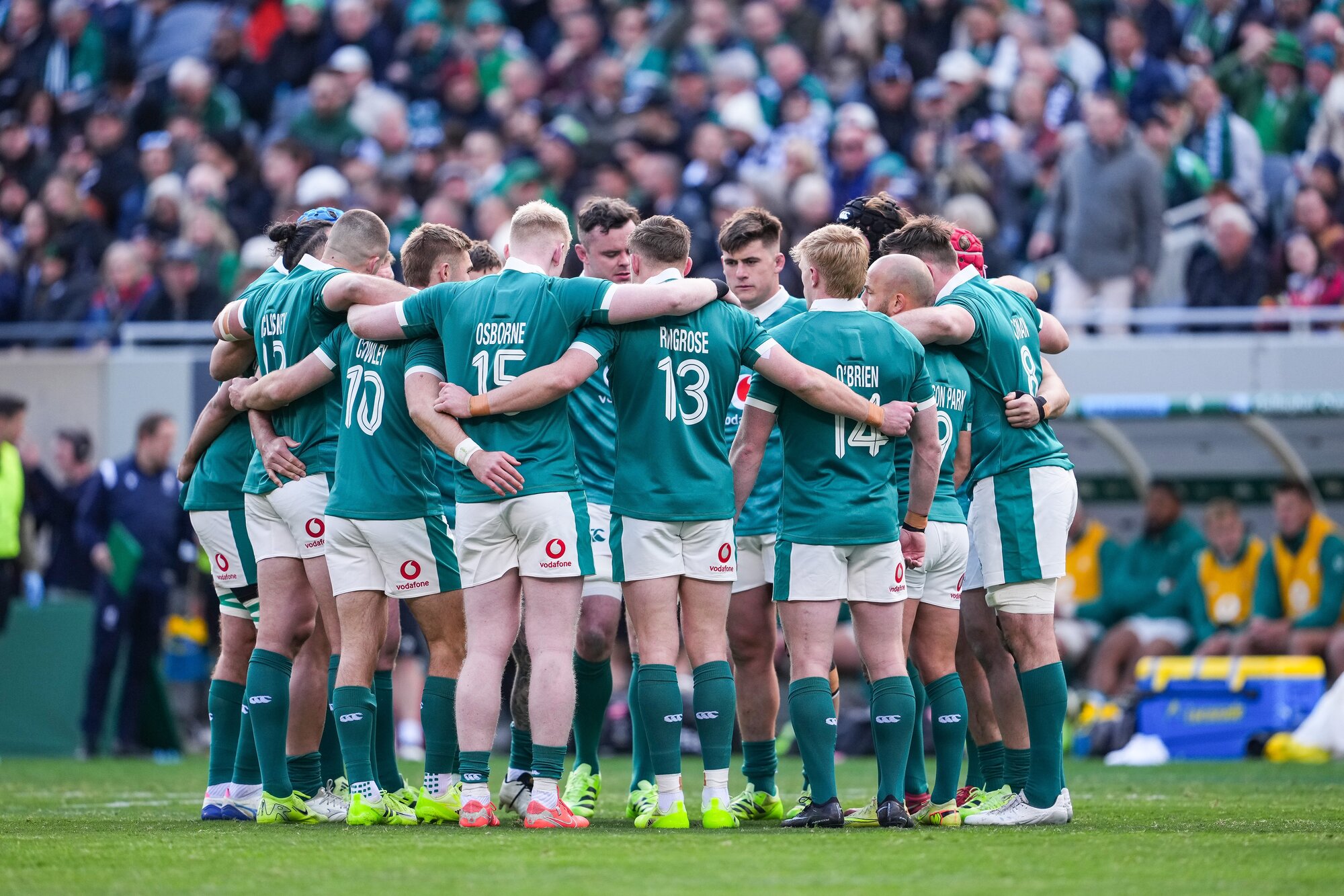 Ireland players before the clash against the All Blacks in Chicago. Photo / Photosport