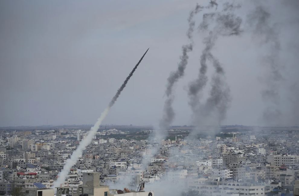 Rockets are launched by Palestinian militants from the Gaza Strip towards Israel. Photo / AP