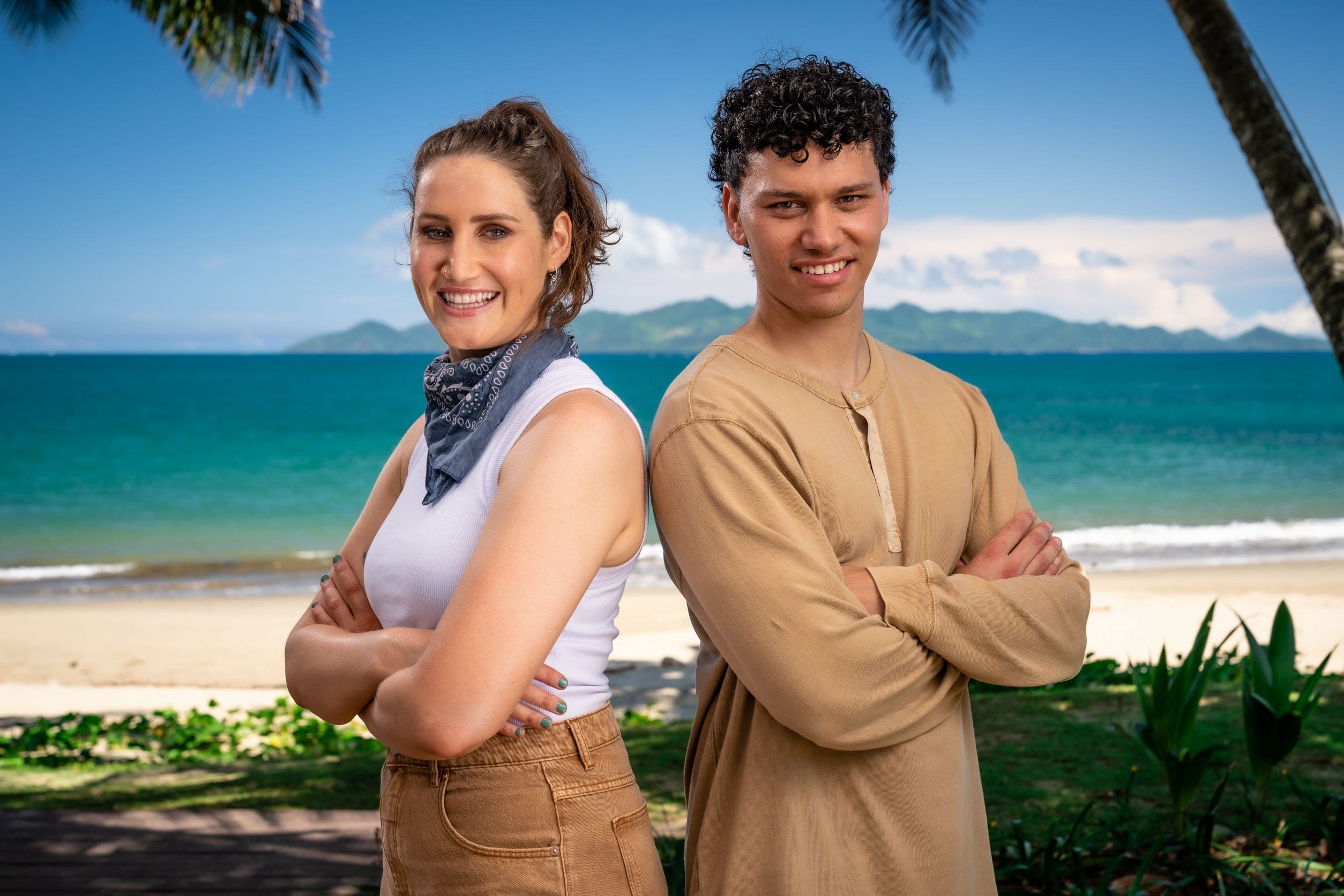 Bree Tomasel and Jayden Daniels are the new hosting duo of Treasure Island Fans vs. Faves. Photo / TVNZ