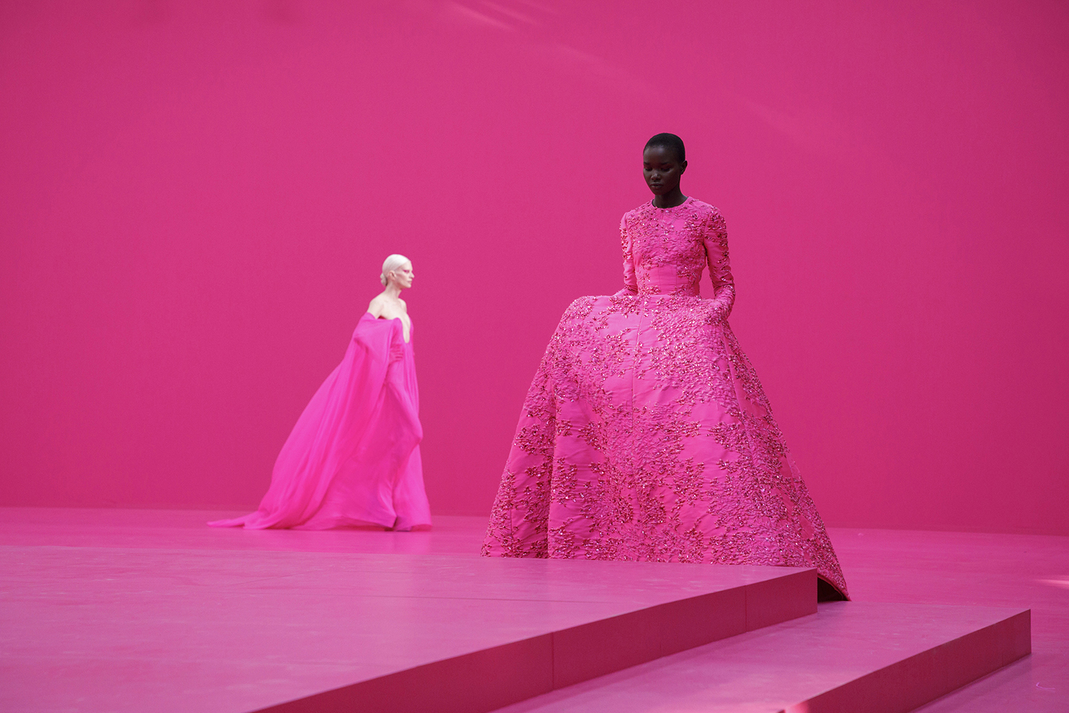 Models present looks at the Valentino fall 2022 fashion show in Paris, 2022. Photo / Valerio Mezzanotti, The New York Times