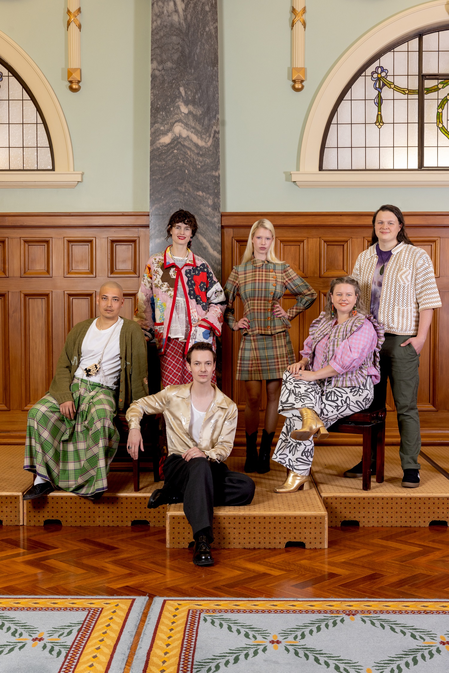 From left: Romesh Dissanayake, Chloe Hill, Jillian Allen, Max Gordy, Stina Persen, and James Bush. Photo / Babiche Martens