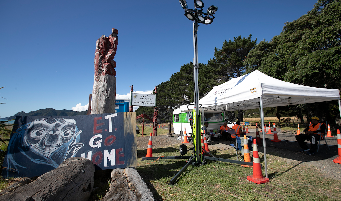 The checkpoint on SH35 at Hawai. Photo / Alan Gibson.
