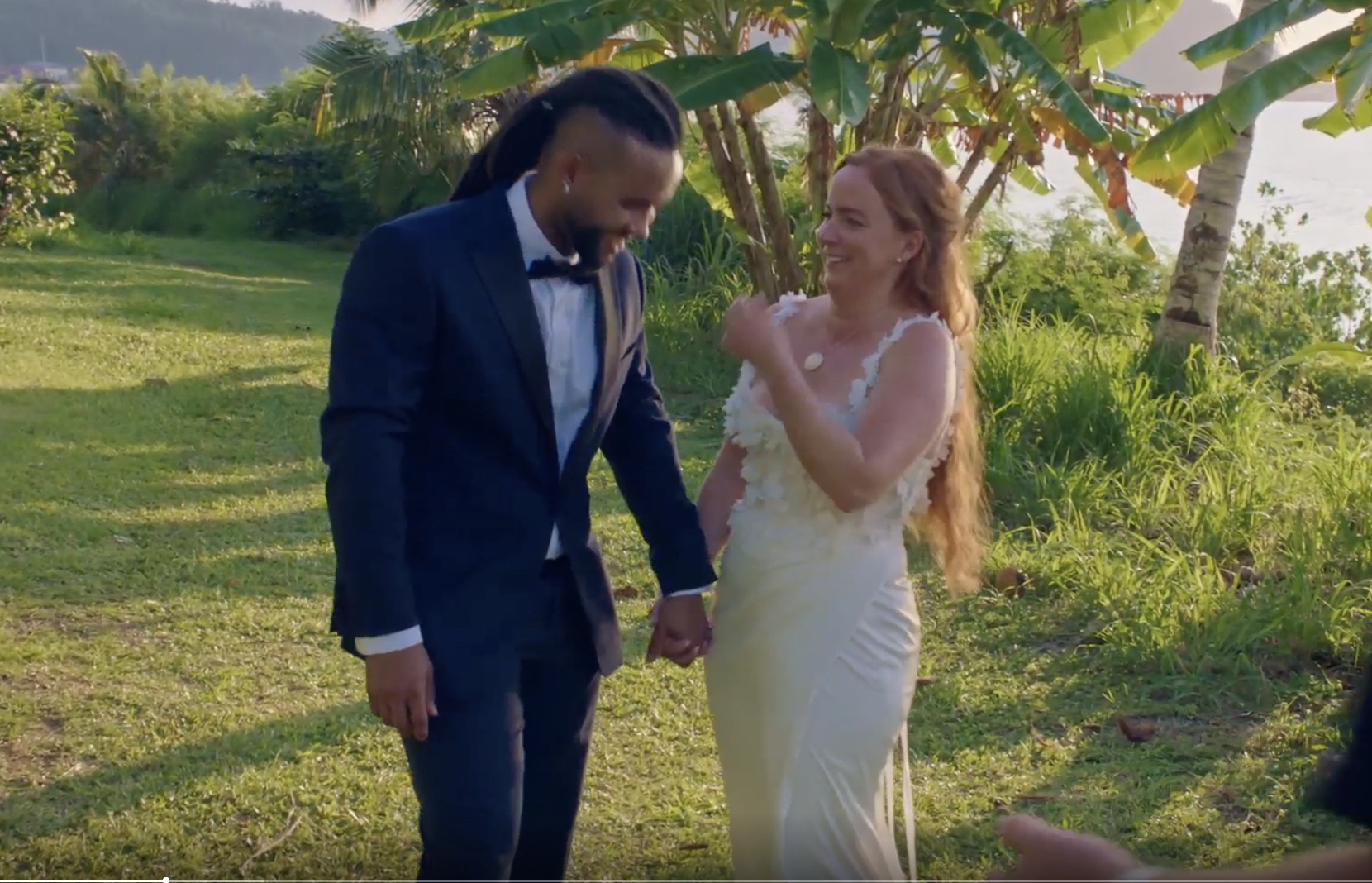 Nate and Maddy were all smiles at their wedding. Photo / Warner Bros. Discovery