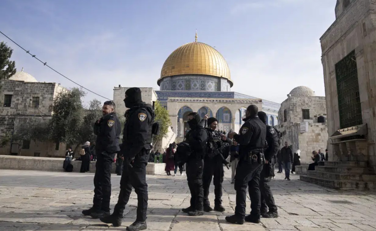 Israeli police secure the Al-Aqsa Mosque compound, known to Muslims as the Noble Sanctuary and to Jews as the Temple Mount, in the Old City of Jerusalem. Photo / AP