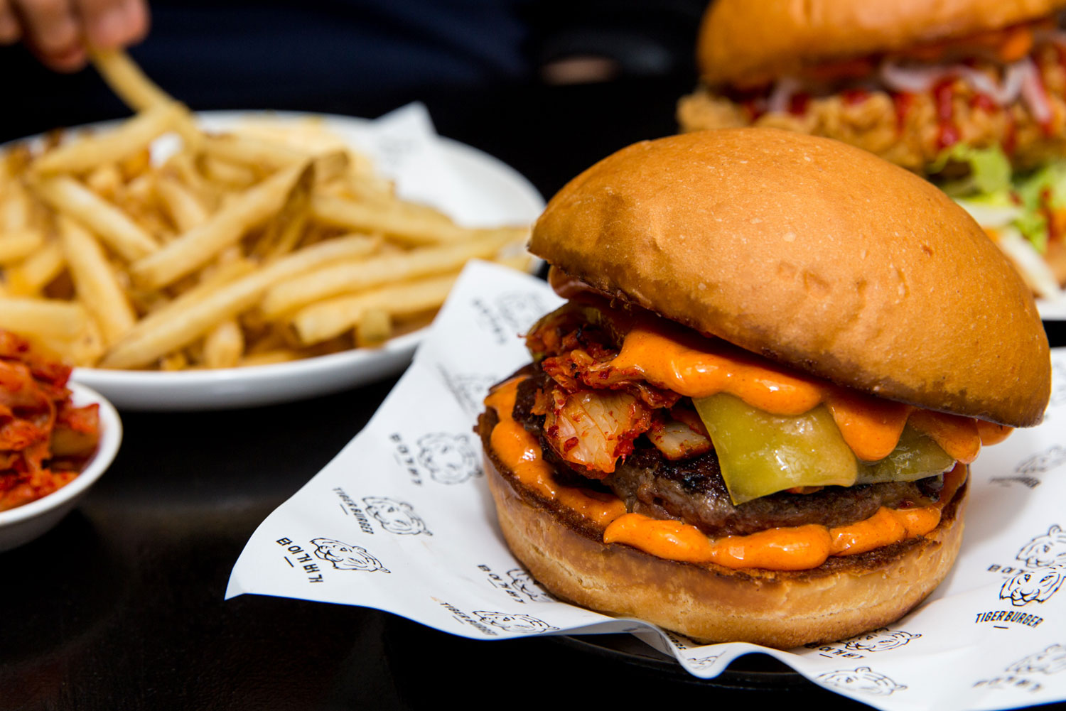 The kimcheese burger from Tiger Burger. Picture / Daniel Medini.