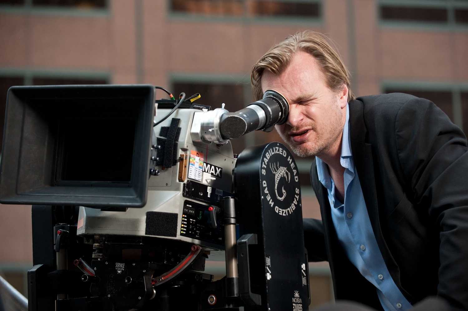 Director Christopher Nolan filming The Dark Knight Rises in 2020.