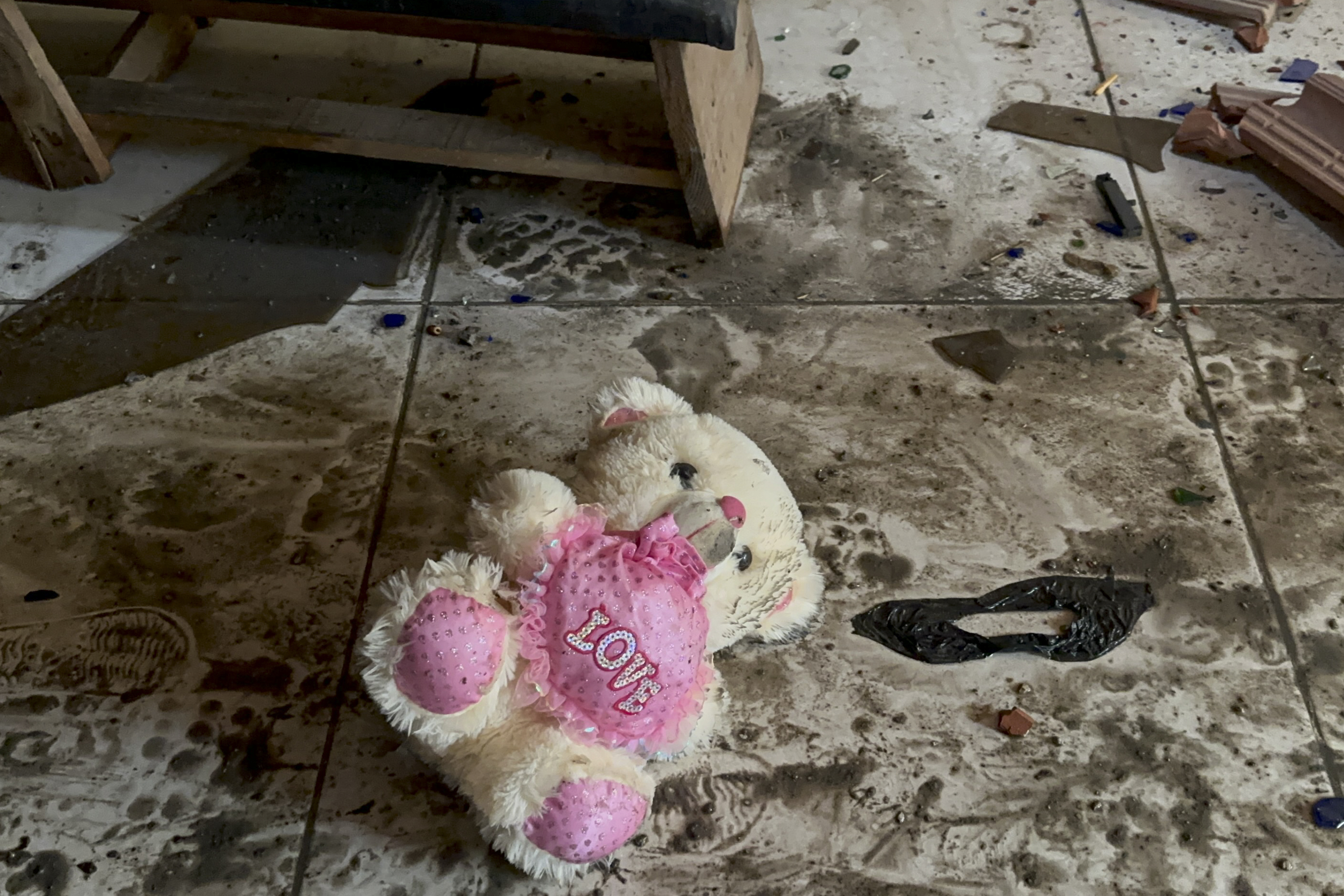 A teddy bear rests on the floor following an Israeli airstrike on the Nusseirat refugee camp in Gaza Strip on October 31, 2023. In just 25 days of war, more than 3600 Palestinian children have been killed in Gaza, according to Gaza's Hamas-run health ministry. The advocacy group Save The Children says more children were killed in Gaza in October 2023 than in all conflict zones around the world combined in 2022. AP Photo / Doaa AlBaz, file