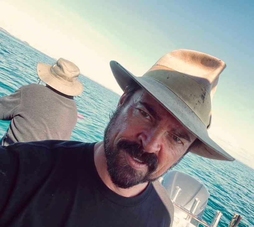 Karl Urban spent his 50th on the Hauraki Gulf enjoying a spot of fishing. Photo / via Instagram