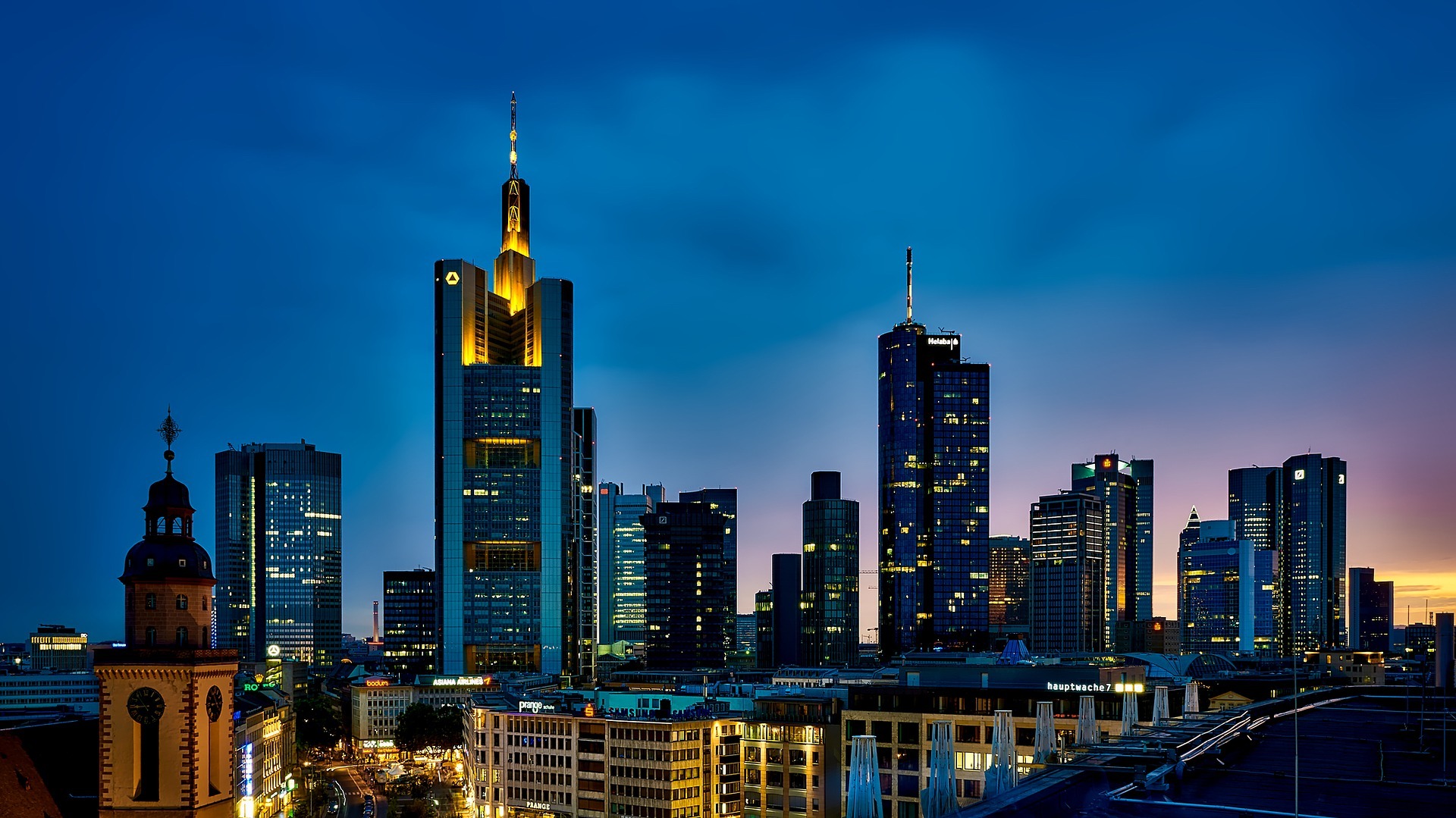 Frankfurt skyrises.
