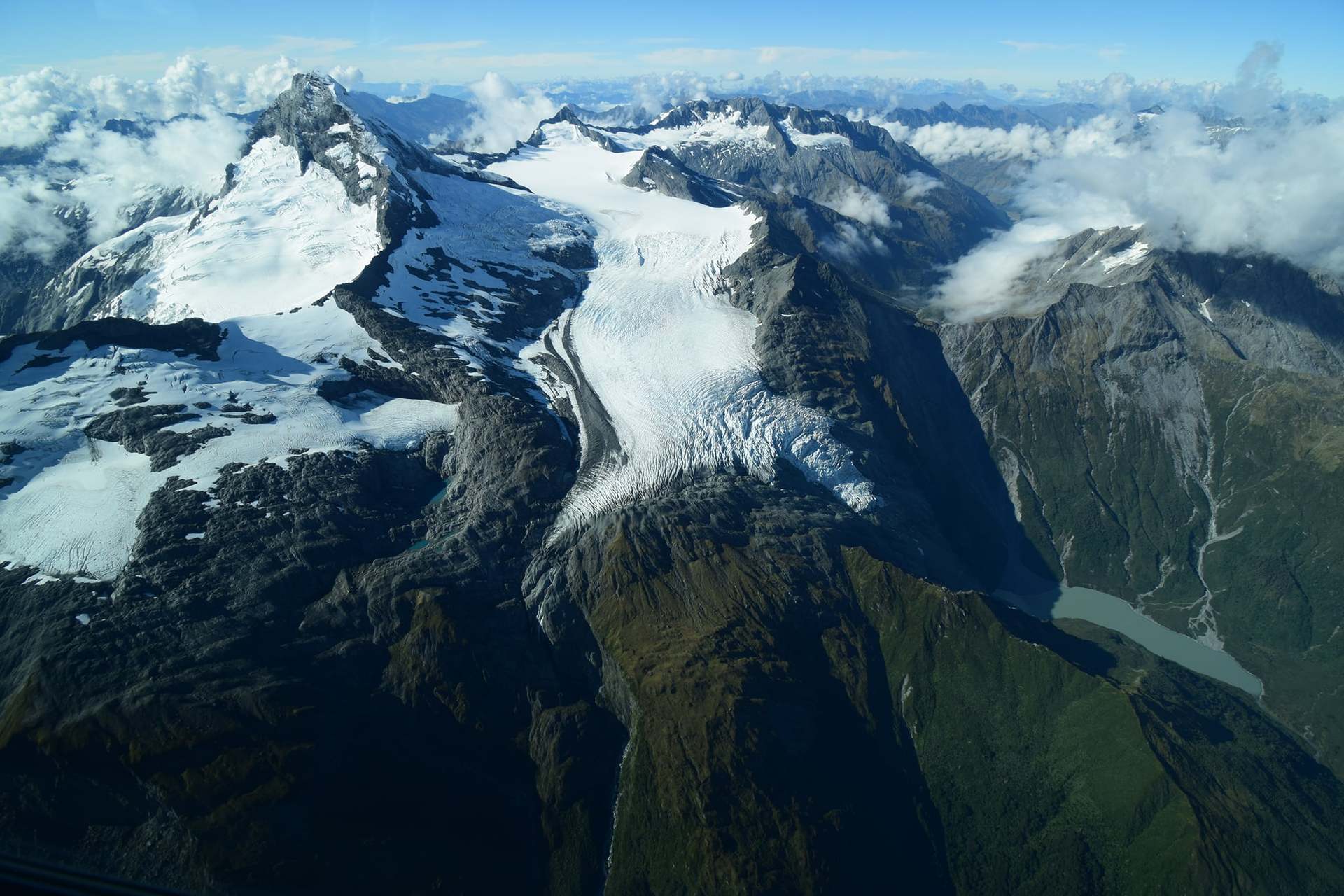 Bonar glacier on Tititea/Mount Aspiring, as it appeared at the end of summer. Photo / Warren Chinn