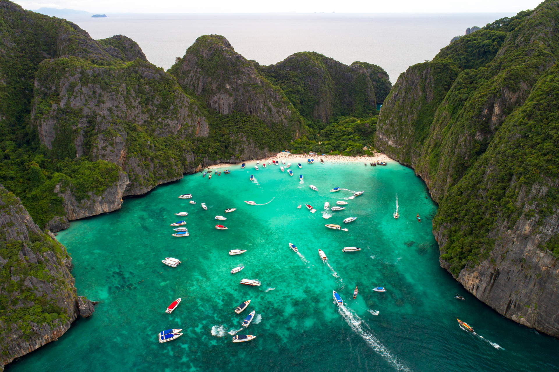 Thailand's Maya Bay, on the island of Koh Phi Phi, is closed to visitors indefinitely. Photo / Getty Images