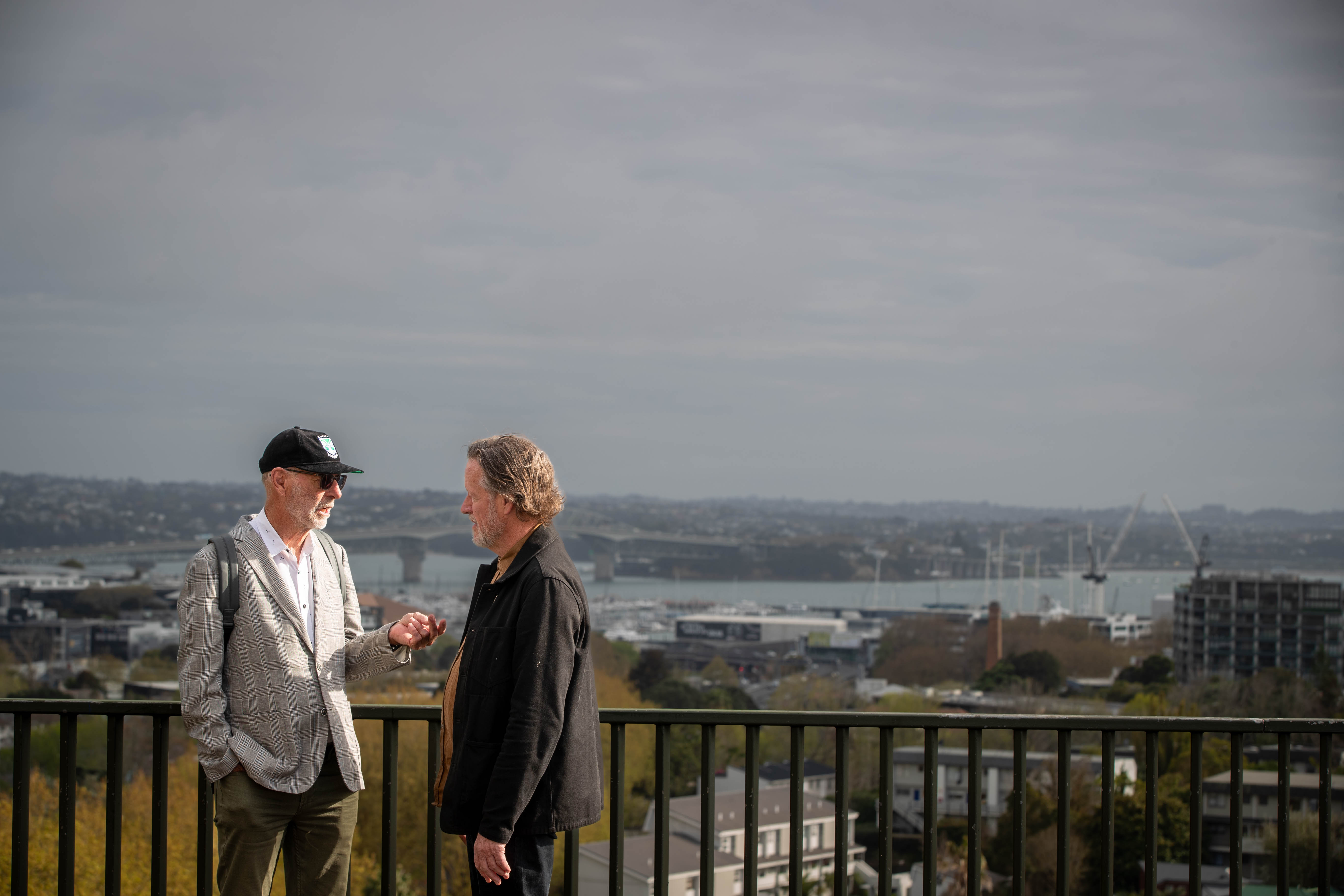 Auckland Mayor Wayne Brown in conversation with Simon Wilson.
Photo / Michael Craig
