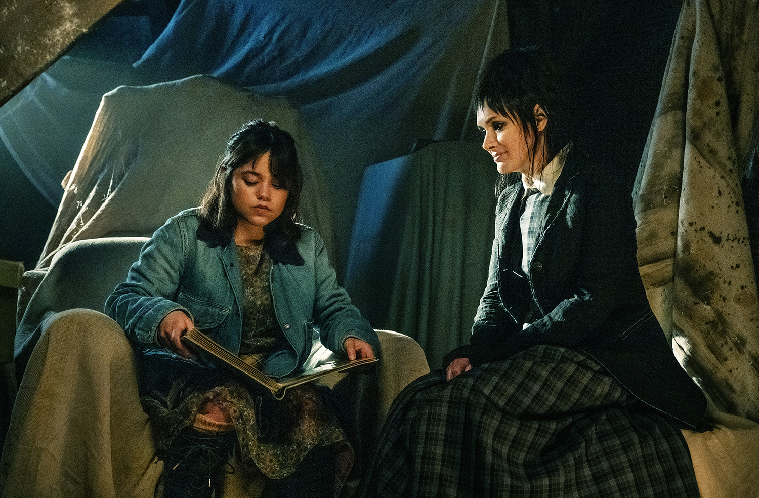 Jenna Ortega plays Astrid, daughter of Winona Ryder's Lydia Deetz, in Tim Burton's new film Beetlejuice Beetlejuice. Photo / Parisa Taghizadeh, Warner Bros