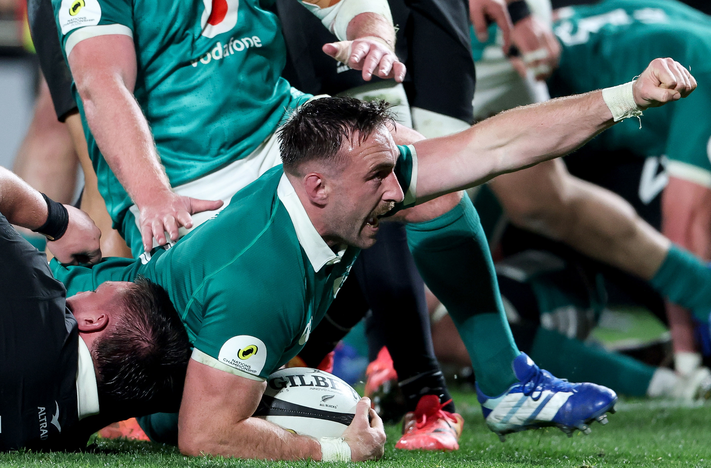 Ireland's Jack Conan scores his side's first try.
Photo / INPHO, Billy Stickland, Photosport