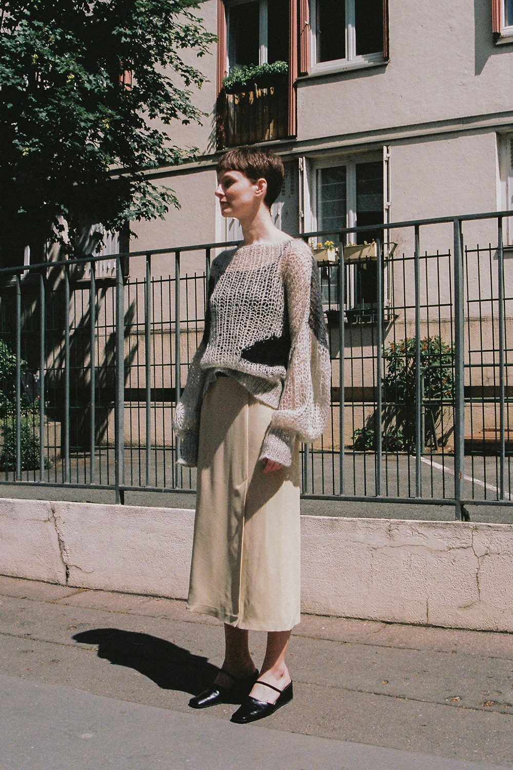 Emma wears pieces from her website, including a rare Miu Miu knit. Photo / Morgane Samson