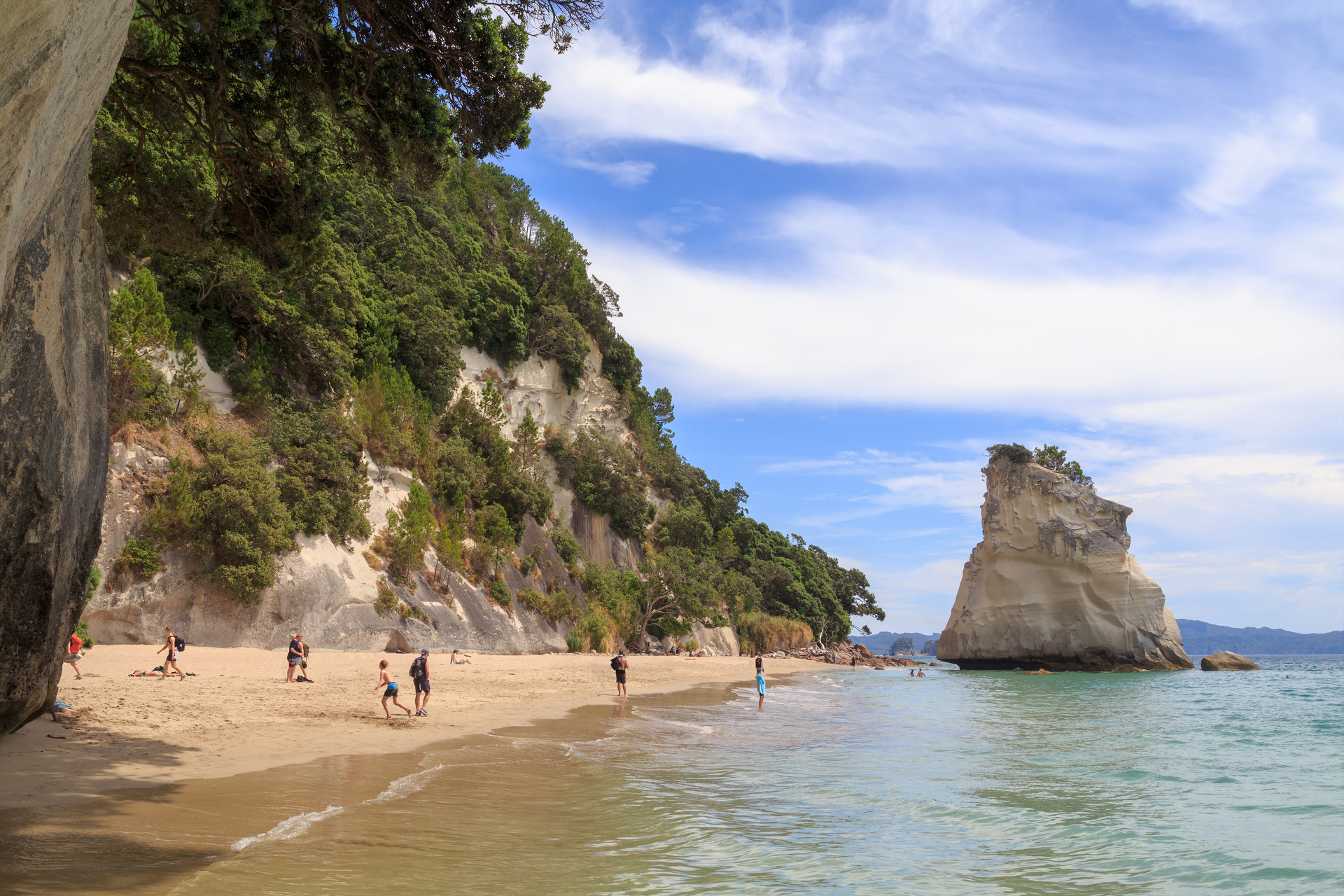 Wayne Barnes wasn't even safe from abuse from All Blacks fans during a romantic visit to Cathedral Cove. Photo / 123RF