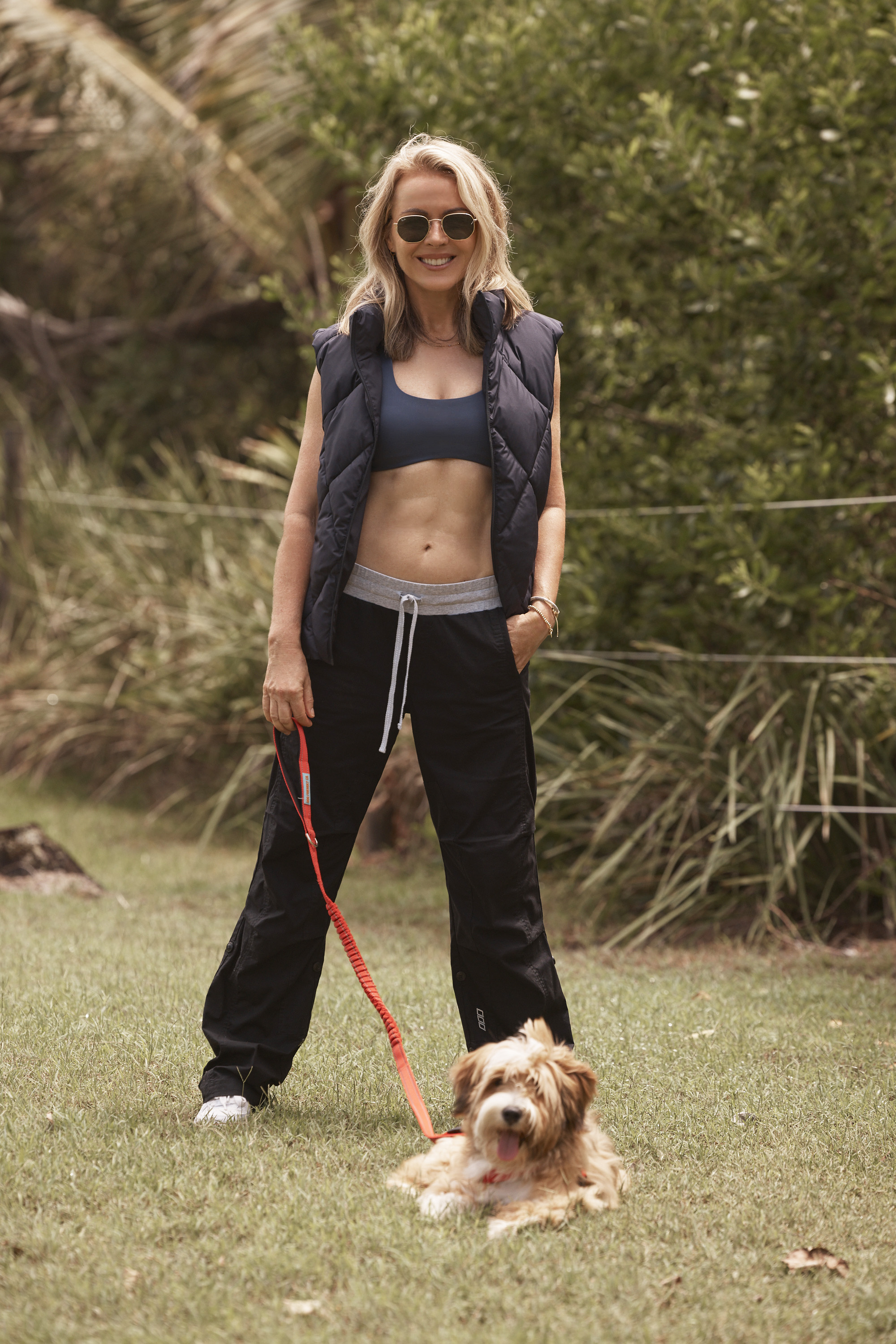 A morning dog walk also serves as a pre-work WIP between Lorna Jane Clarkson and her husband, Bill.
